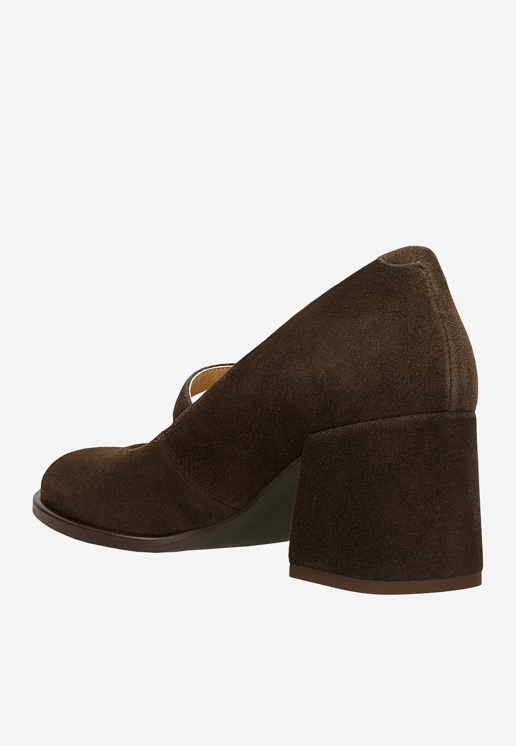Czekoladowe czółenka Mary Jane na stabilnym obcasie 35161-62 Widok 3