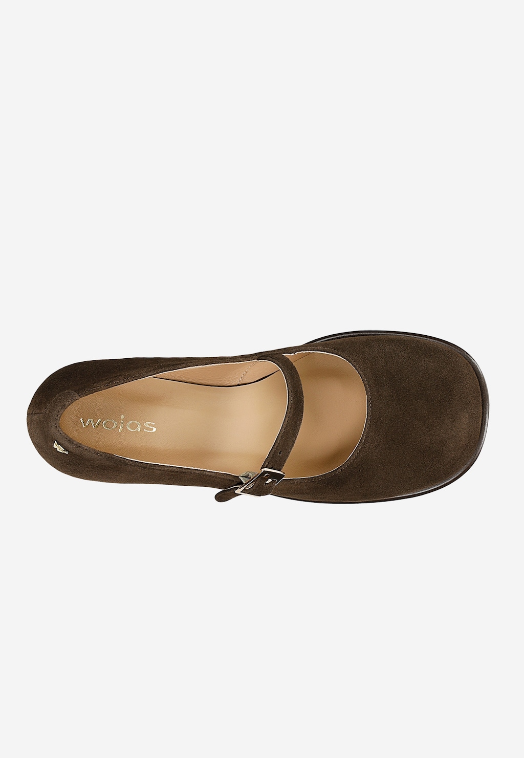 Czekoladowe czółenka Mary Jane na stabilnym obcasie 35161-62 Widok 4