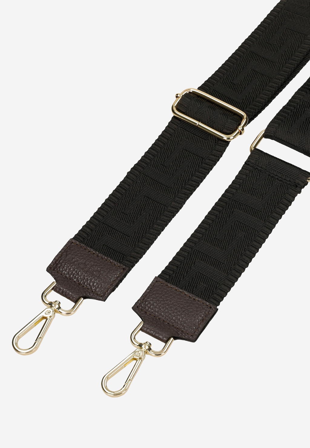 Ciemnobrązowy pasek do torebki ze złotymi elementami 90401-82 Widok 3