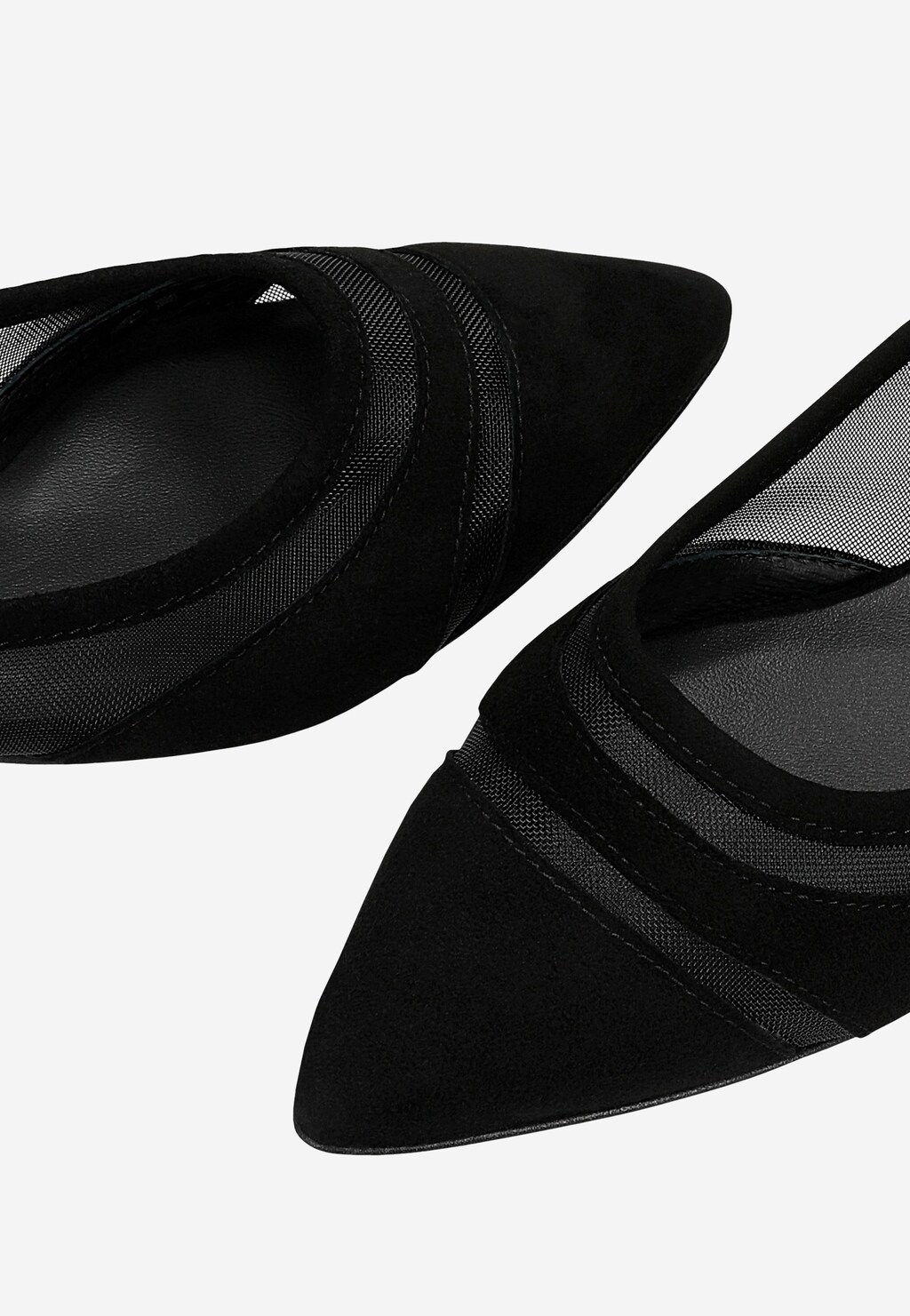 Czarne baleriny damskie z siateczką 44071-81 Widok 6