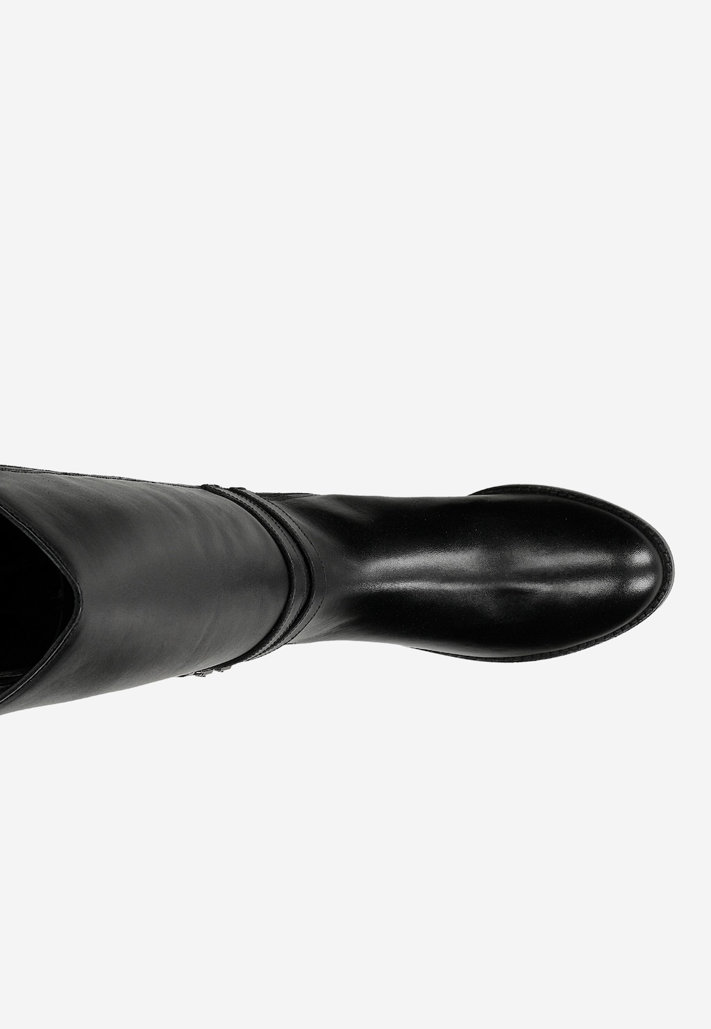 Czarne skórzane kozaki z ozdobnymi klamrami 71144-81 Widok 4