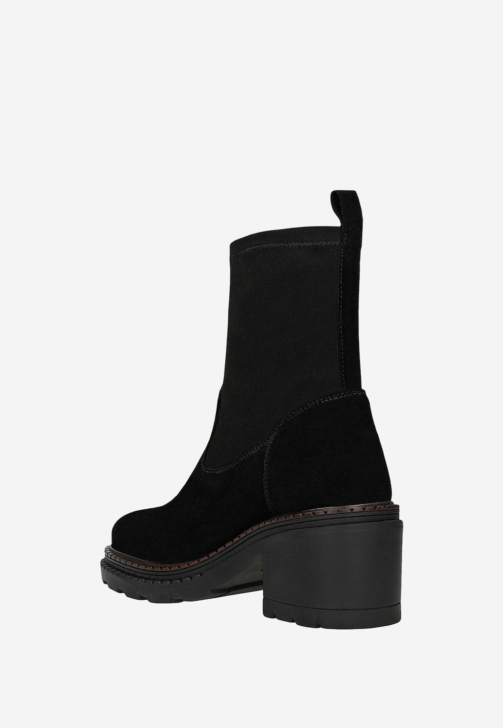 Čierne masívne ponožkové členkové topánky 55360-81 Widok 3