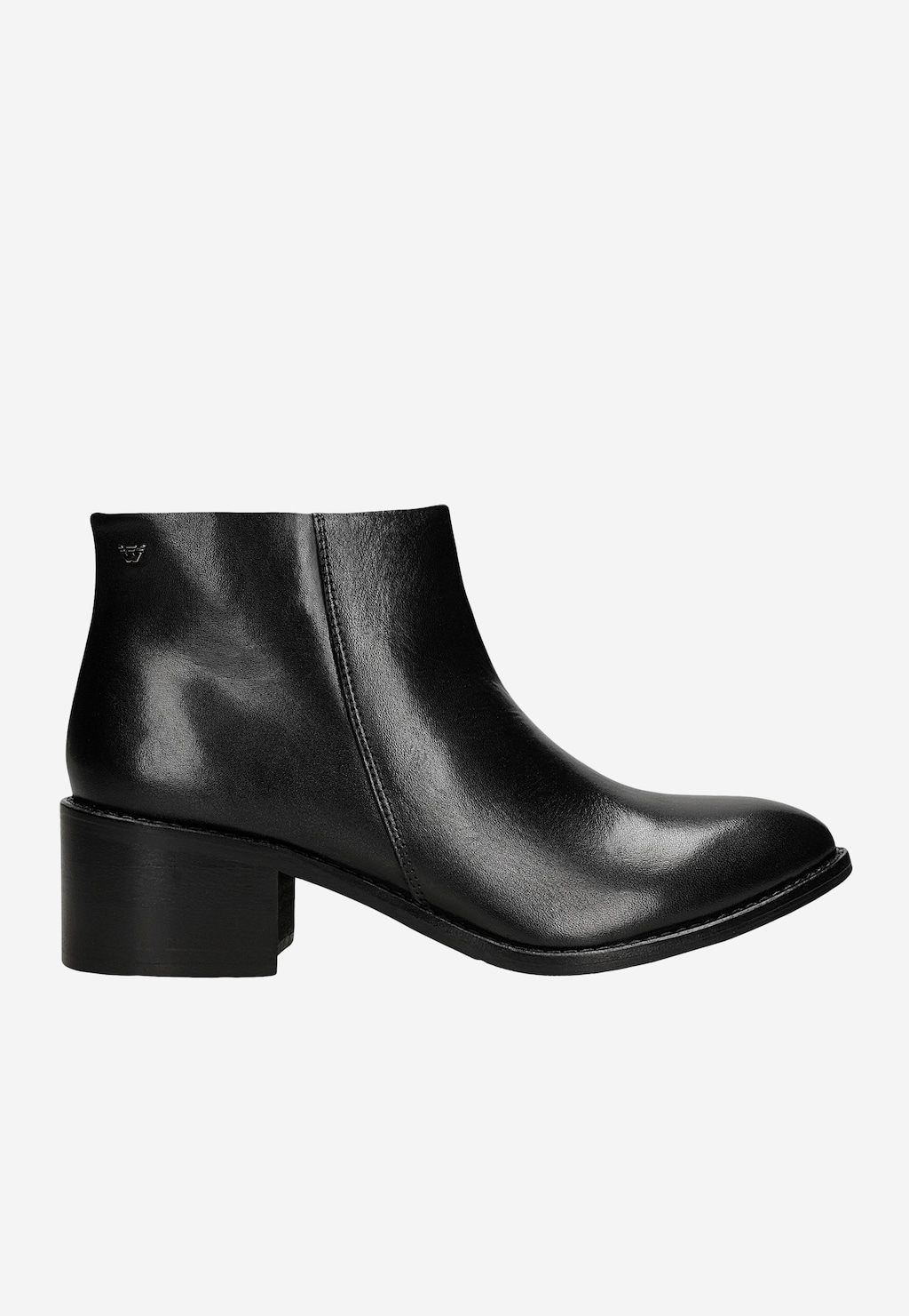 Czarne skórzane botki damskie z niską cholewką 55351-51 Widok 1