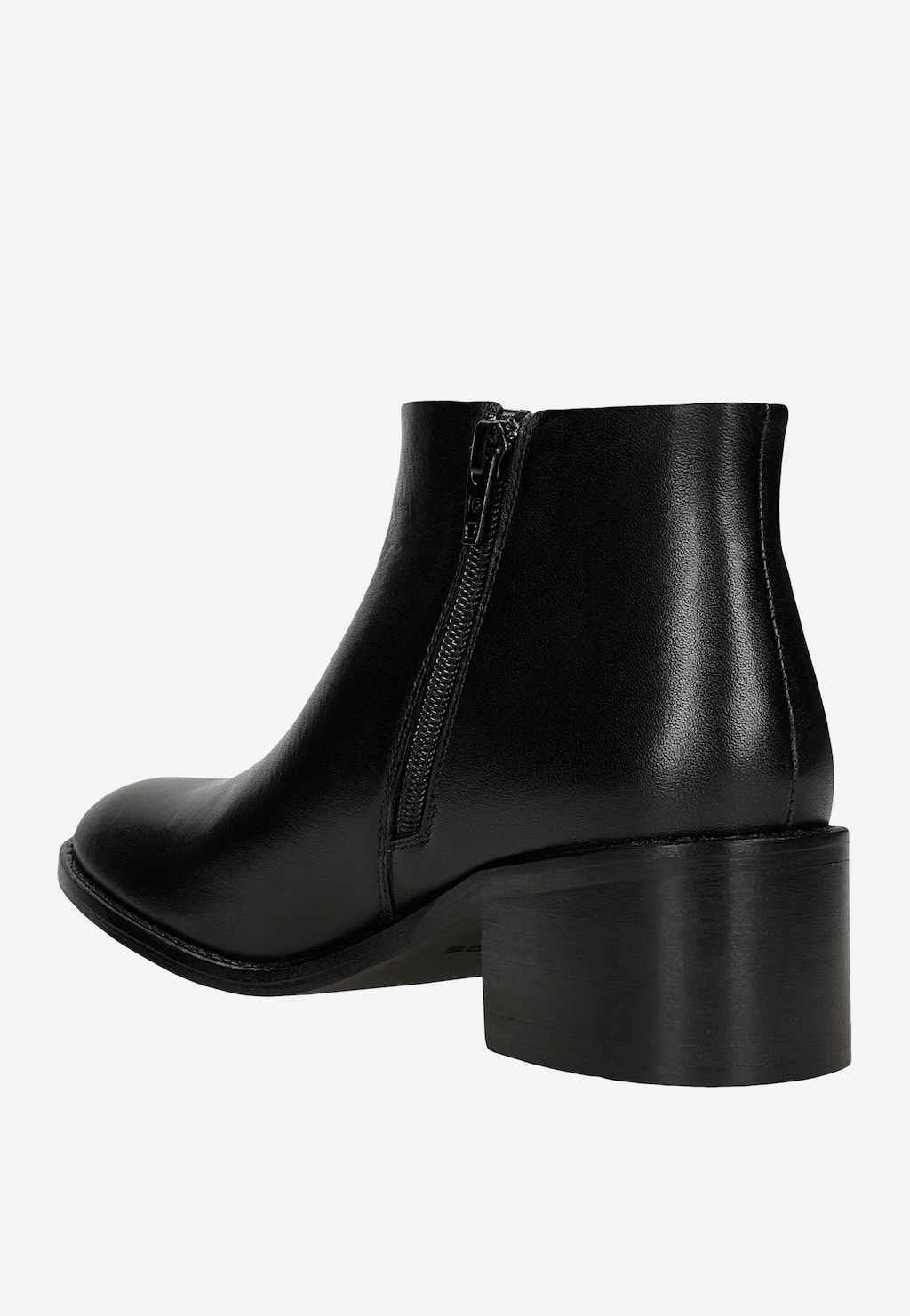 Czarne skórzane botki damskie z niską cholewką 55351-51 Widok 3