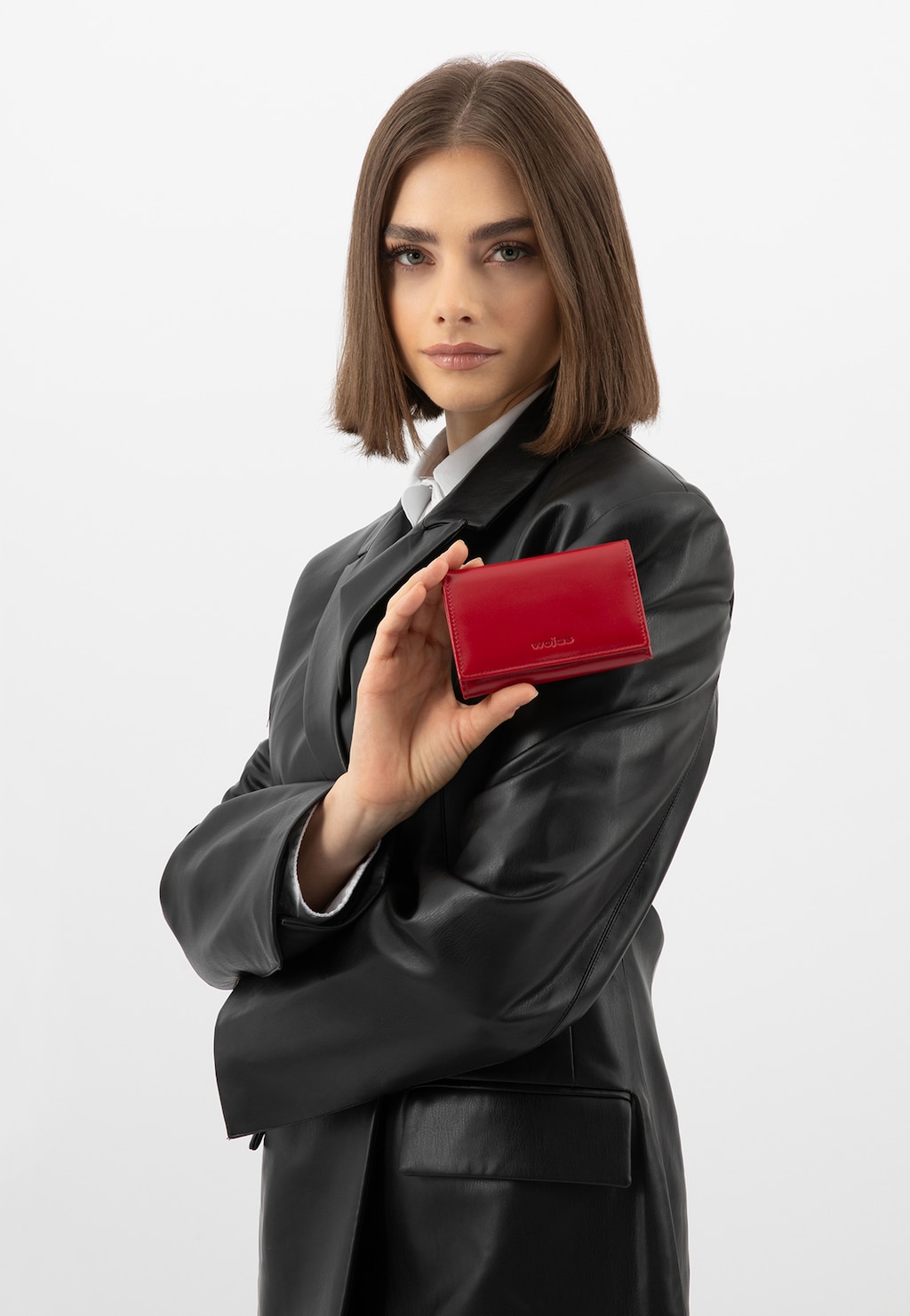 Mały czerwony portfel damski z ochroną antykradzieżową RFID 6938-75 Widok 1