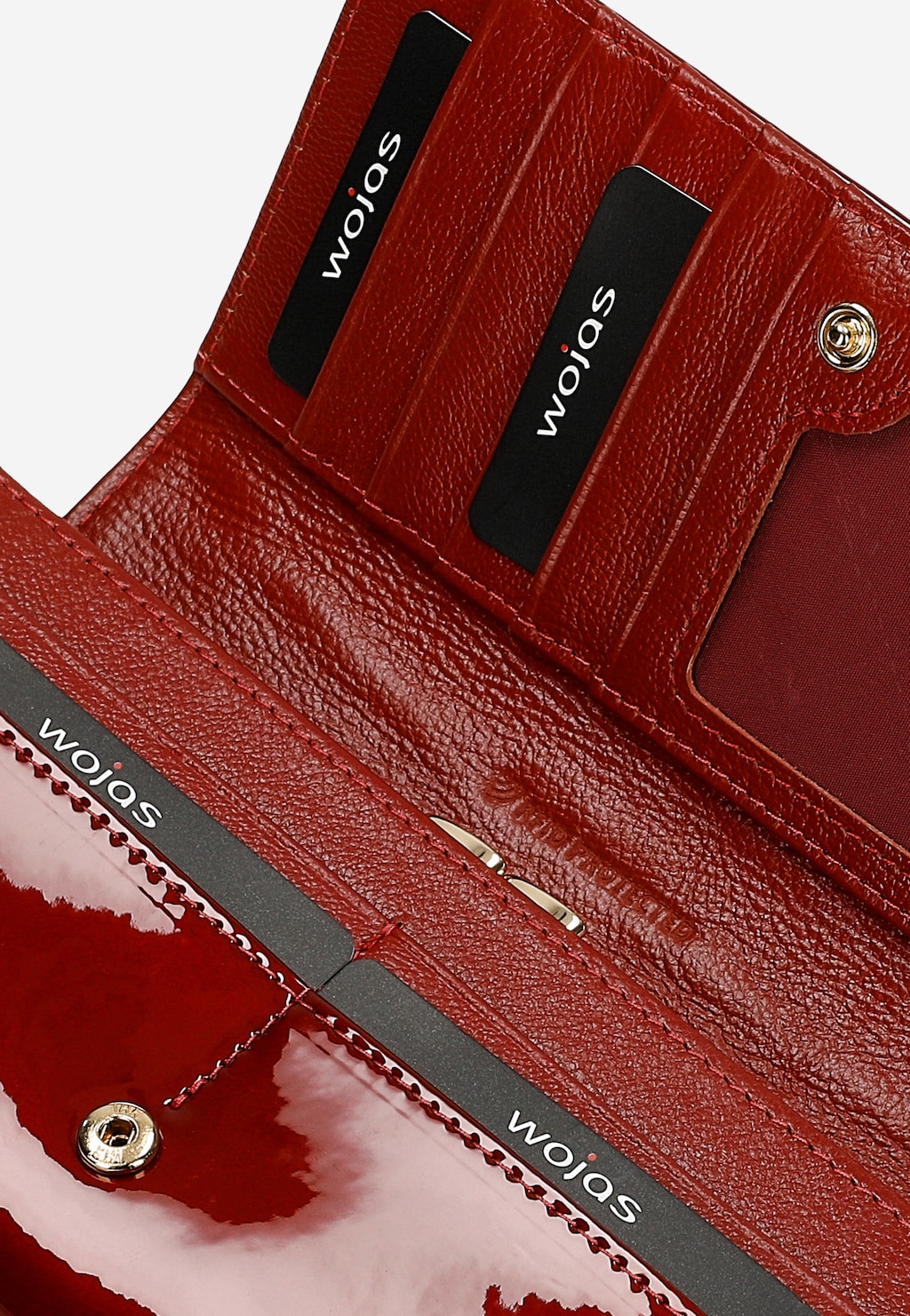 Czerwony lakierowany portfel damski 91128-35 Widok 7
