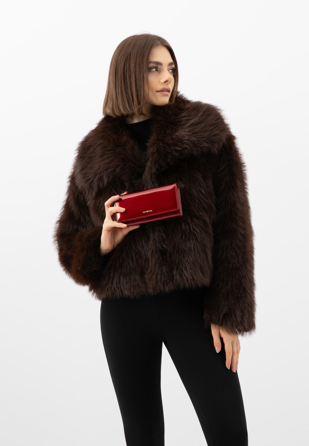 Czerwony lakierowany portfel damski 91128-35 Widok 10