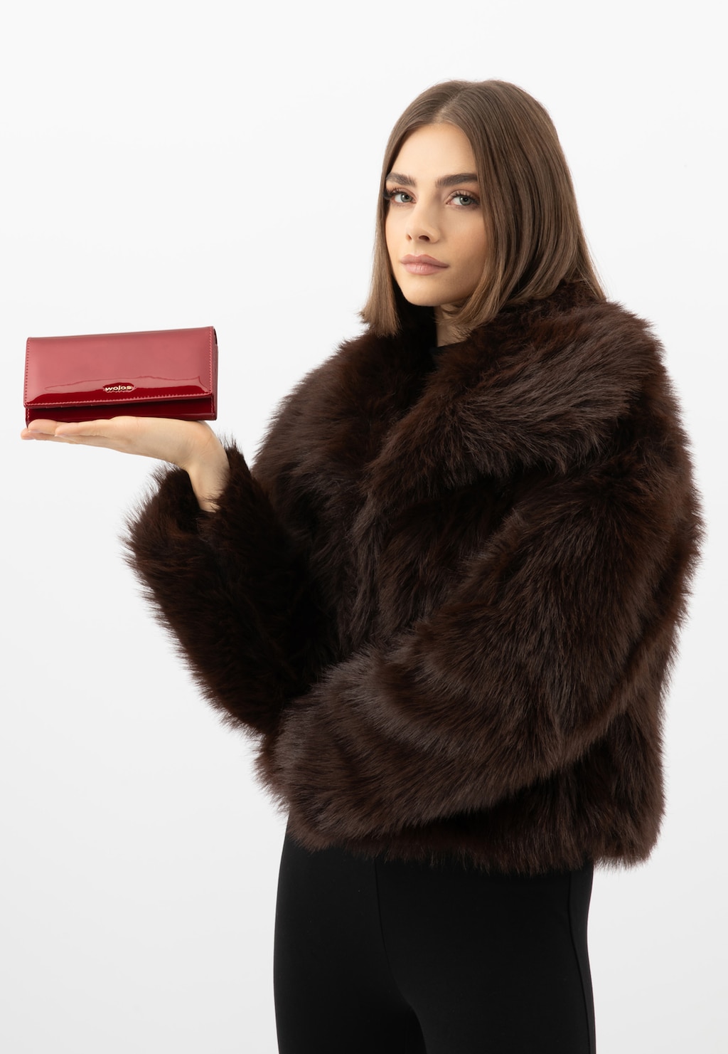 Czerwony lakierowany portfel damski 91128-35 Widok 1