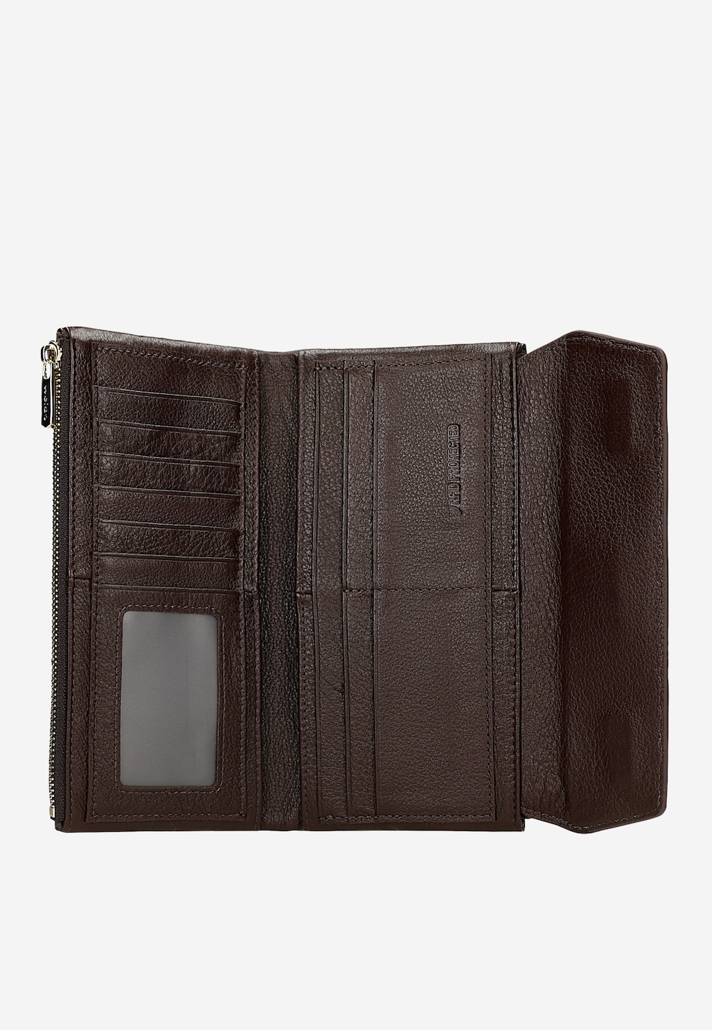 Duży skórzany portfel damski w kolorze czekoladowym 91124-52 Widok 5