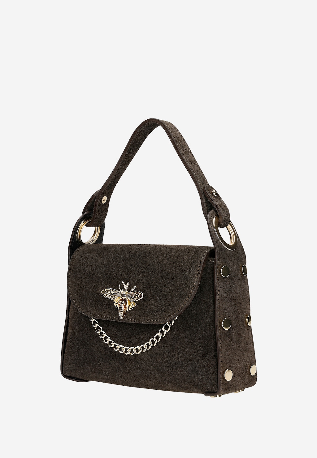 Hnedá elegantná kabelka zo semiša 80318-62 Widok 3