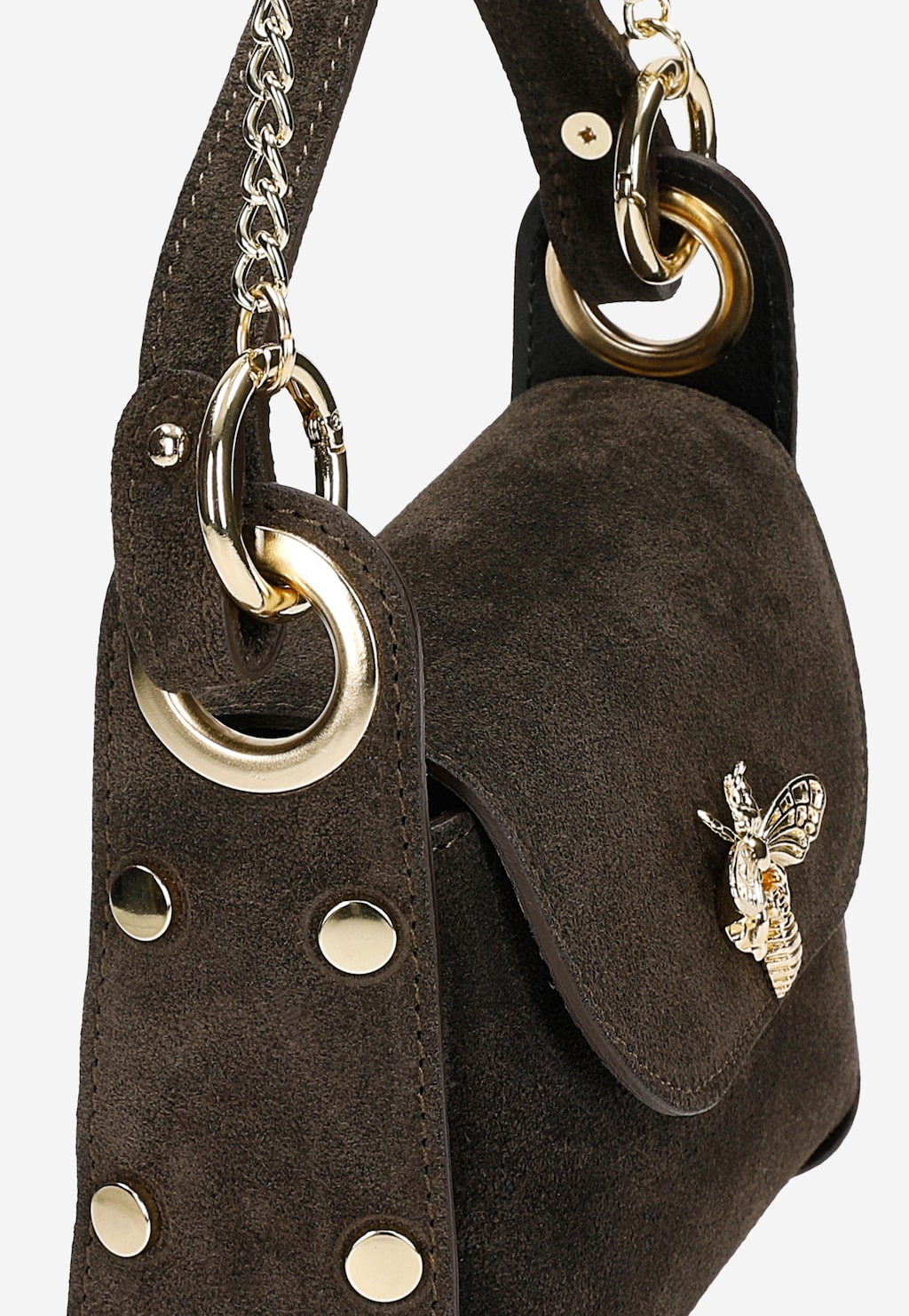 Hnedá elegantná kabelka zo semiša 80318-62 Widok 7