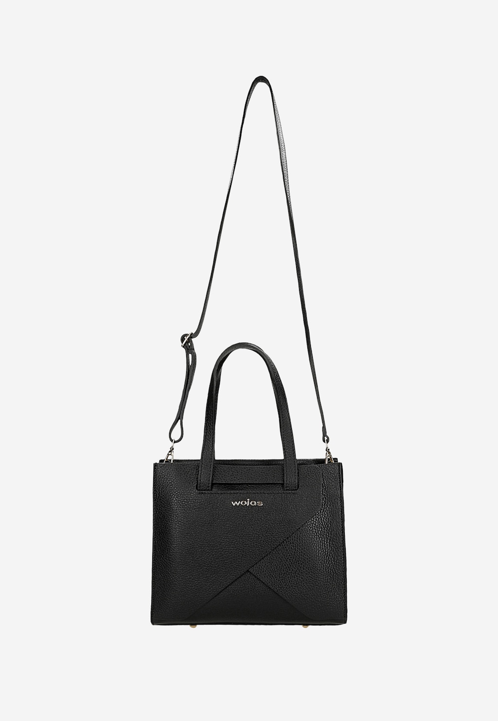 Černá kožená dámská kabelka se zlatým logem 80418-51 Widok 5