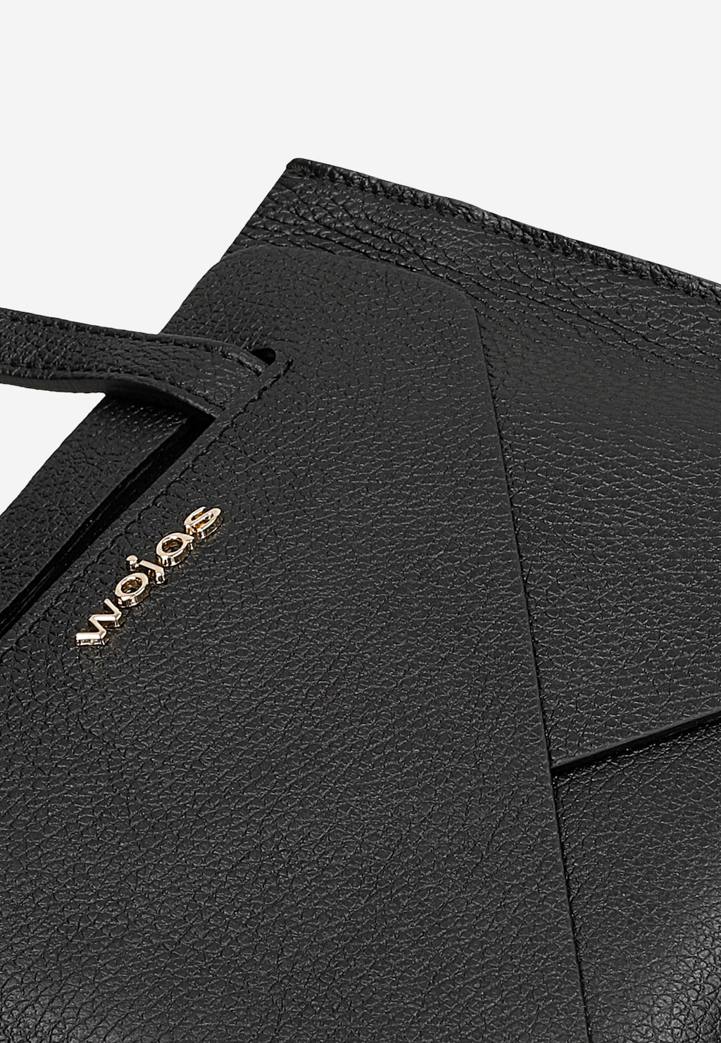 Černá kožená dámská kabelka se zlatým logem 80418-51 Widok 8