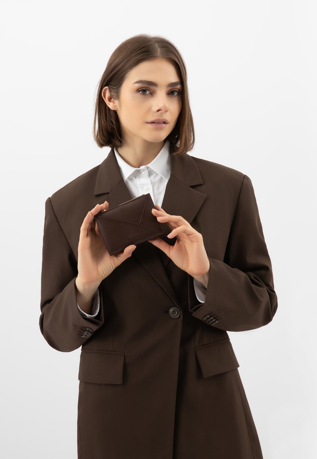 Kožená dámská peněženka v čokoládově hnědé barvě 91081-52 Widok 1