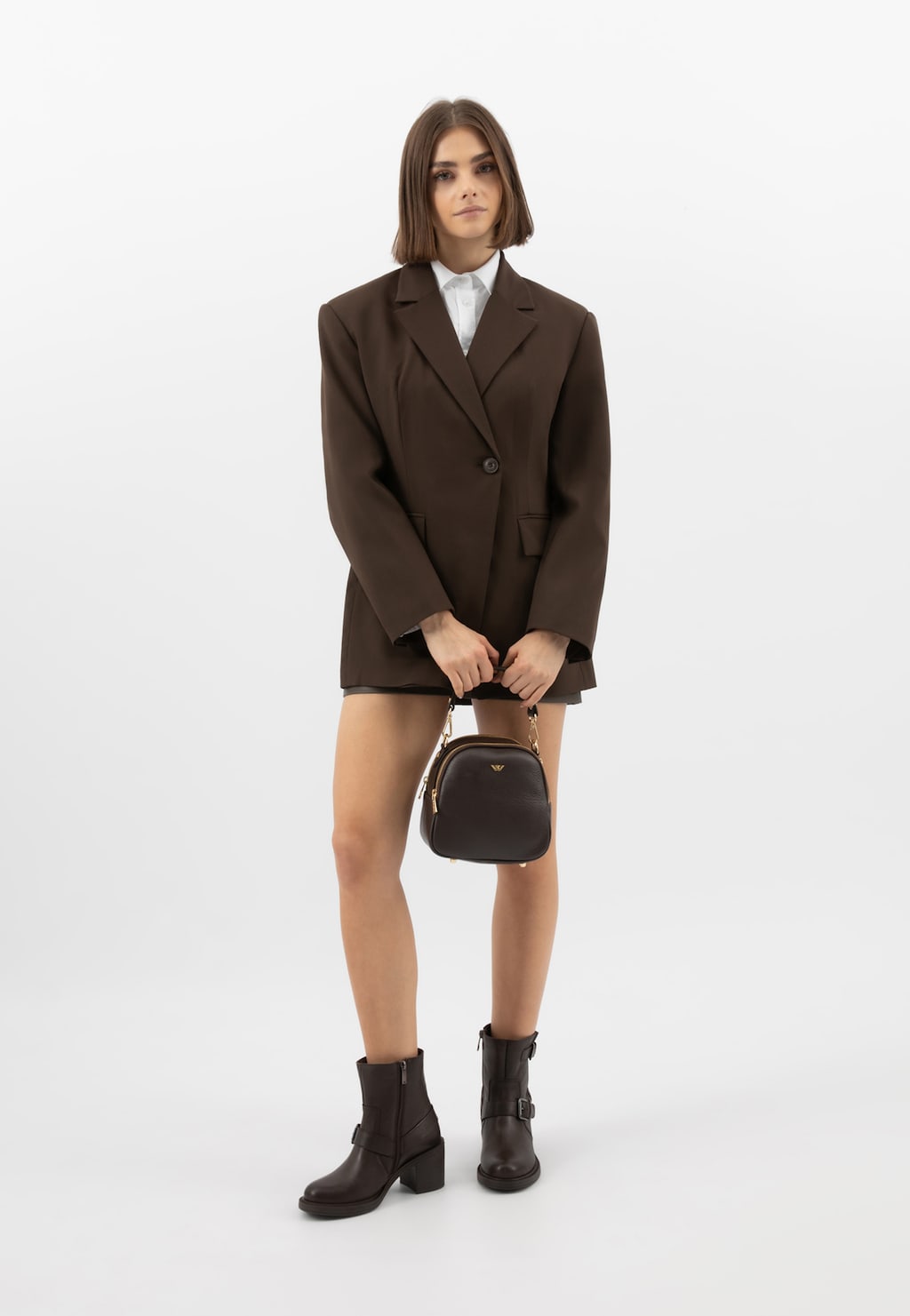 Skórzana torebka damska czekoladowy brąz 80431-52 Widok 10