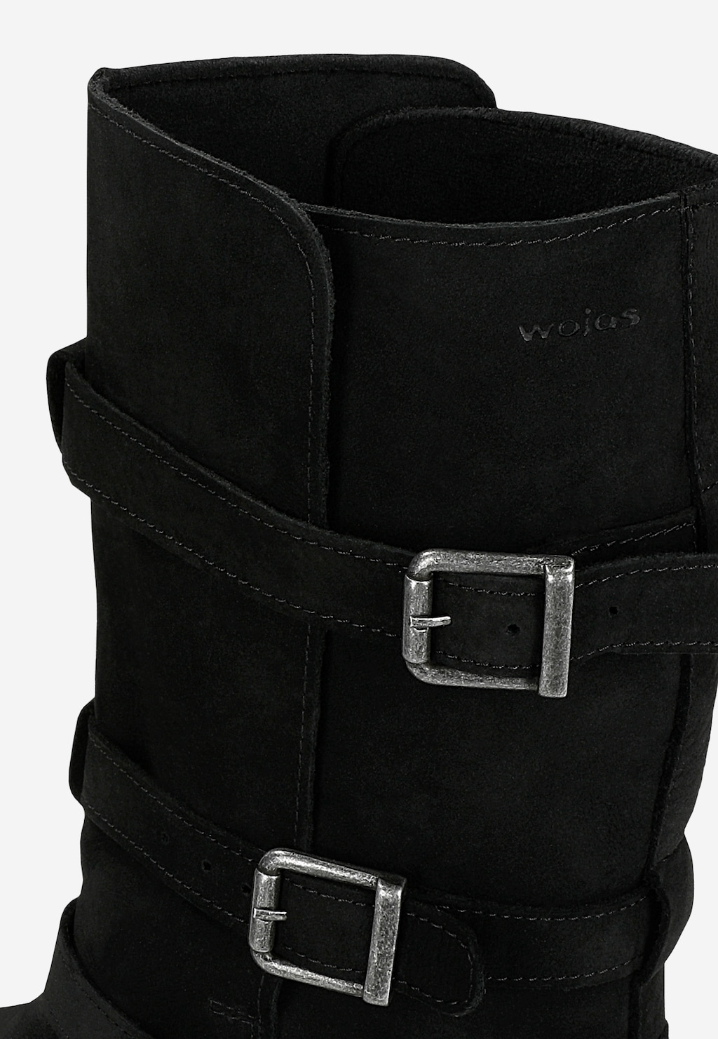 Černé dámské podzimní kotníčkové boty z nubuku 55307-21 Widok 7