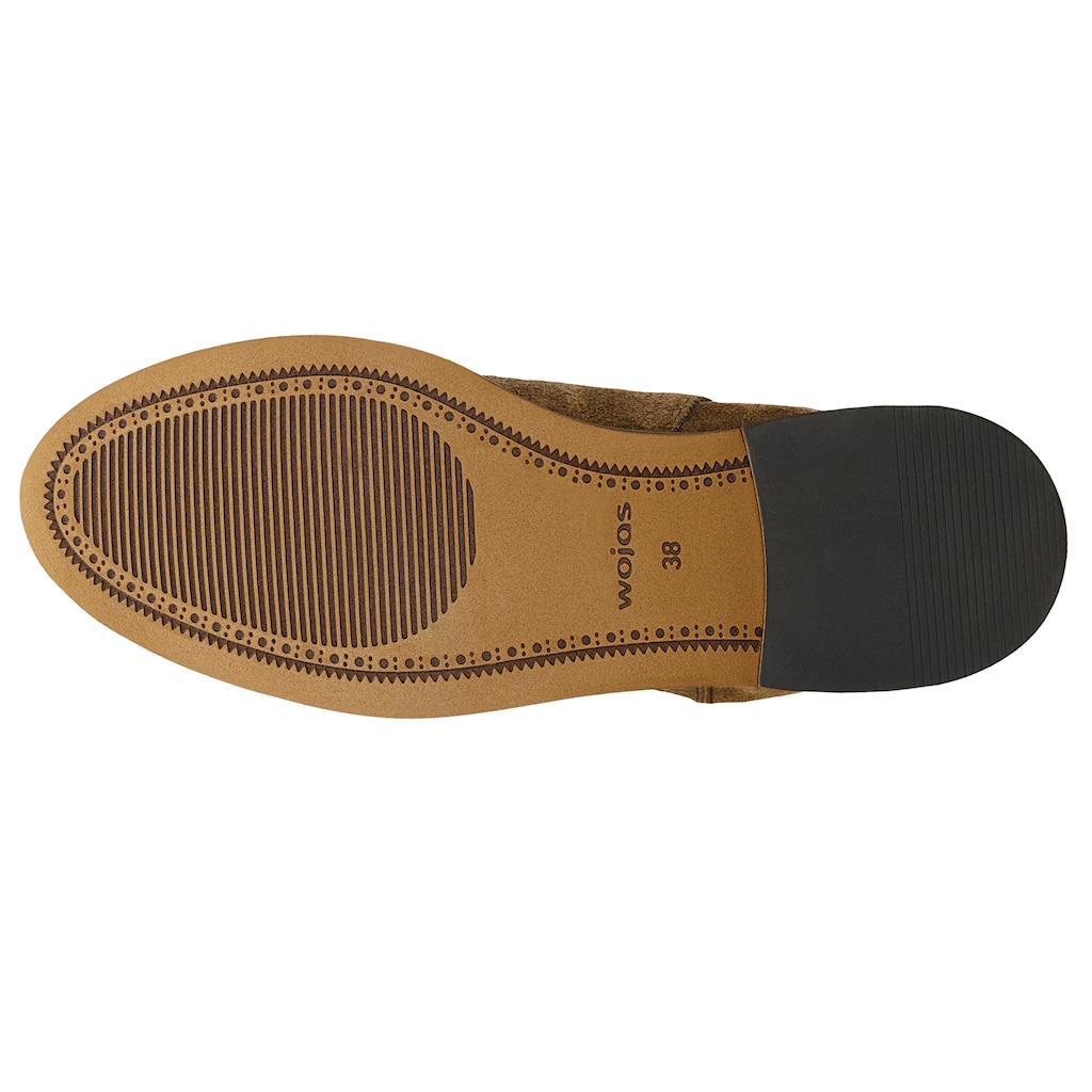 Světle hnědé dámské kotníčkové boty bez šněrování 55308-64 Widok 6