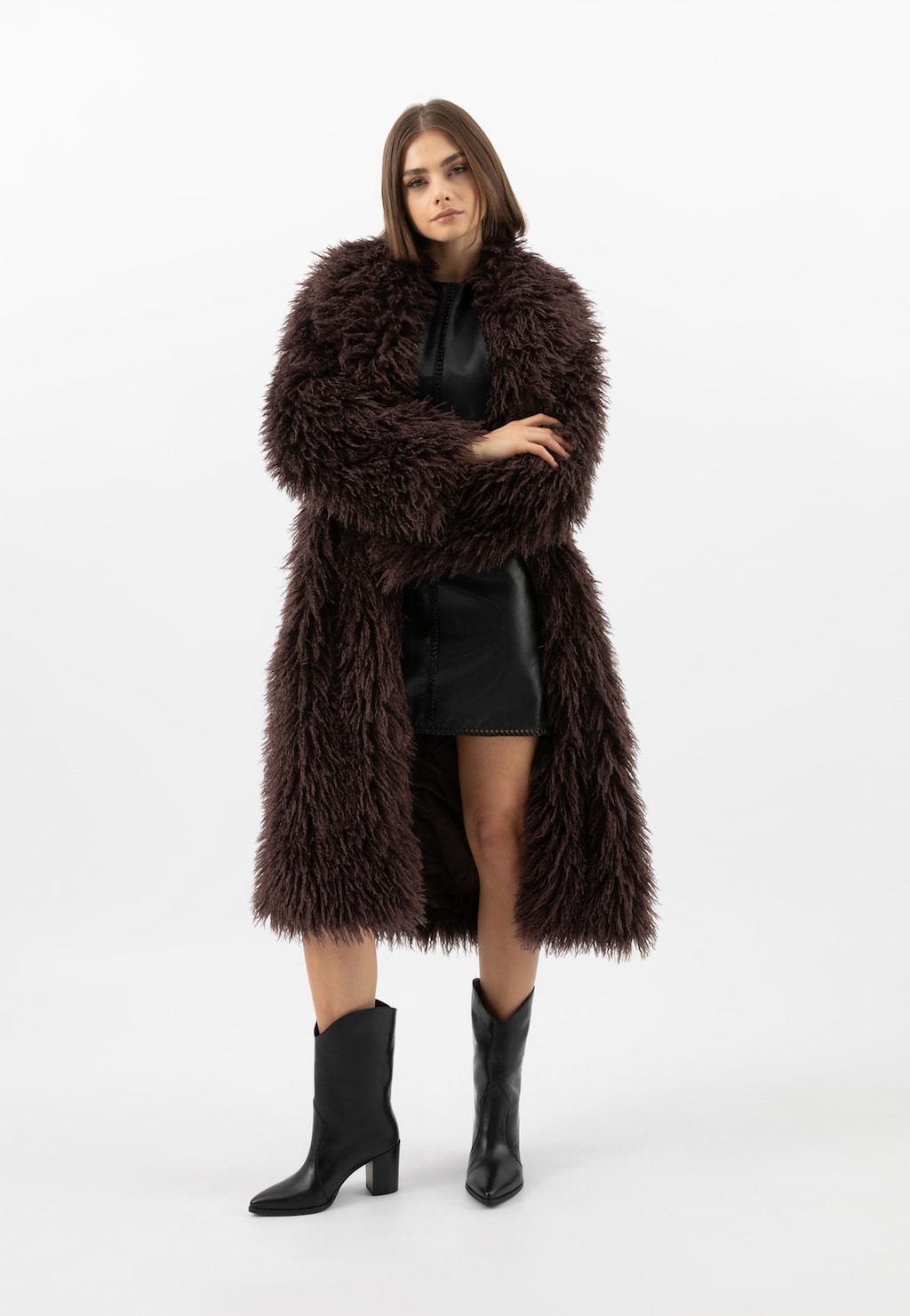 Czarne kowbojki skórzane na słupku 55317-51 Widok 9