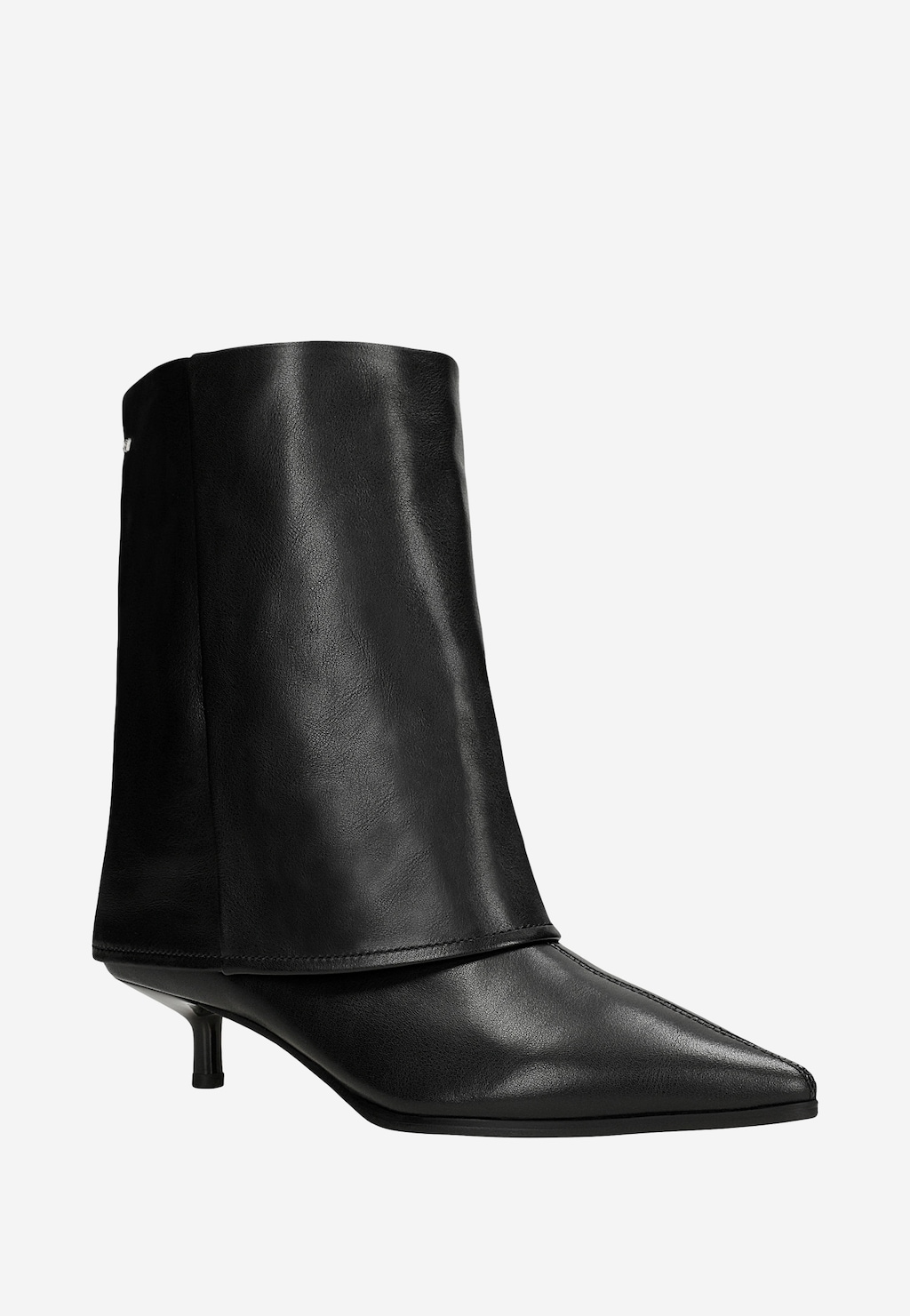 Czarne skórzane botki na kaczuszce 55345-51 Widok 3