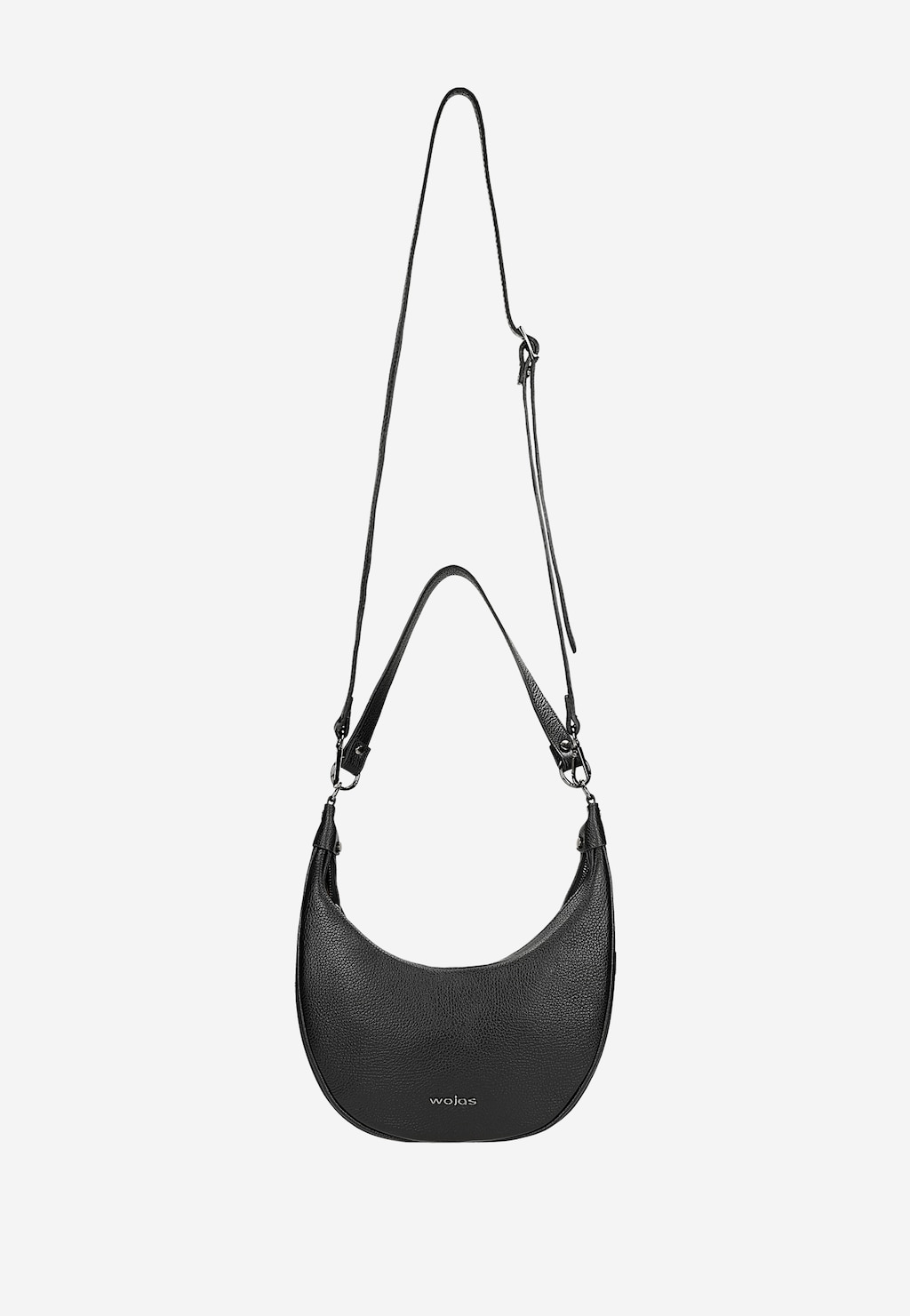 Čierna kožená dámska kabelka typu bageta 80393-51 Widok 5