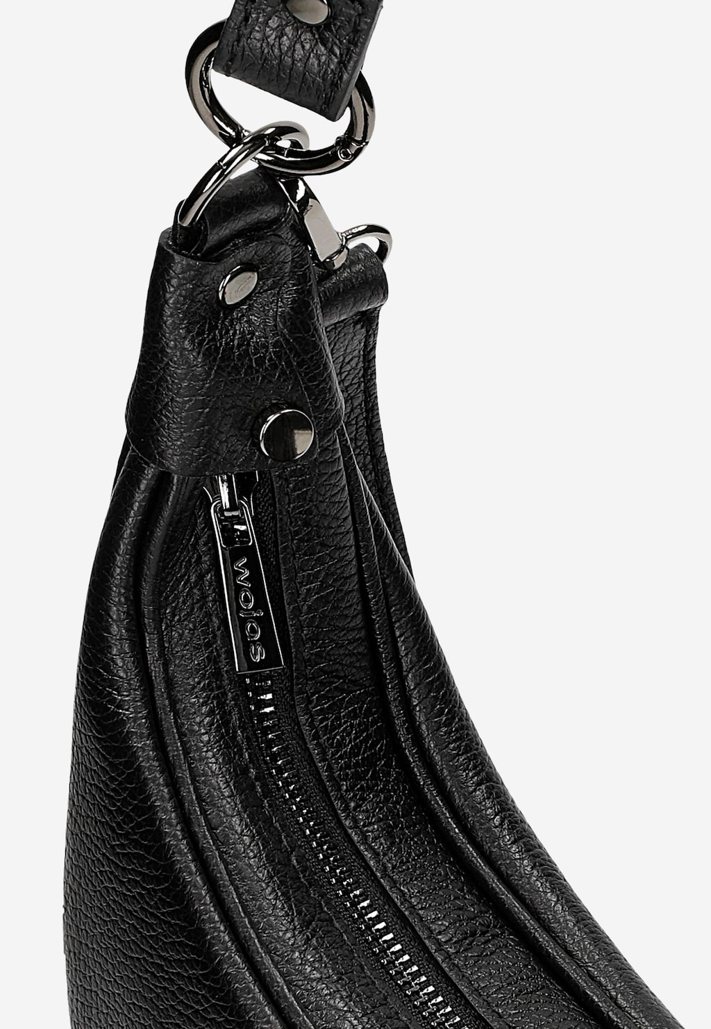 Čierna kožená dámska kabelka typu bageta 80393-51 Widok 6
