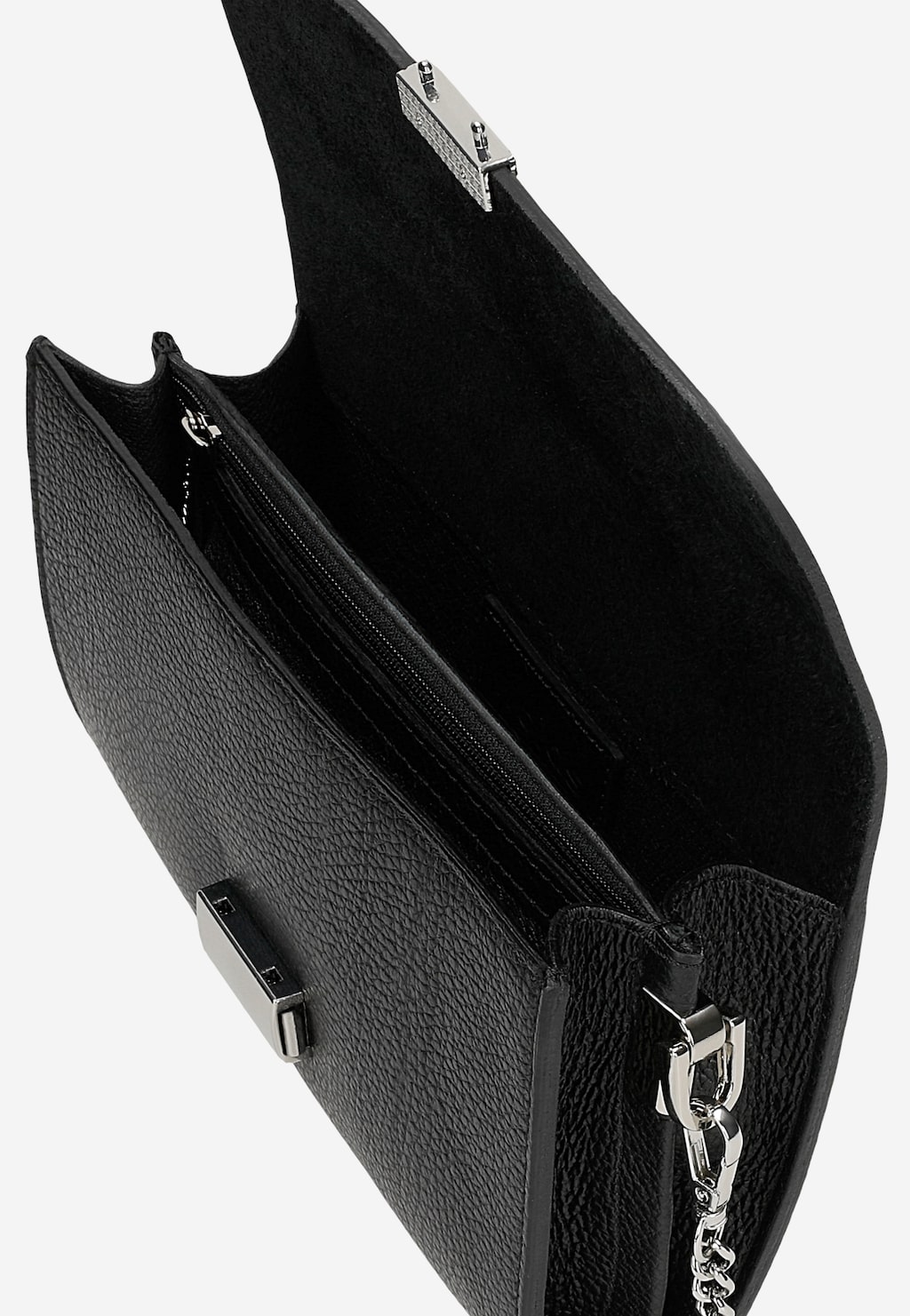Czarna skórzana kopertówka damska na łańcuszku 80291-41 Widok 5