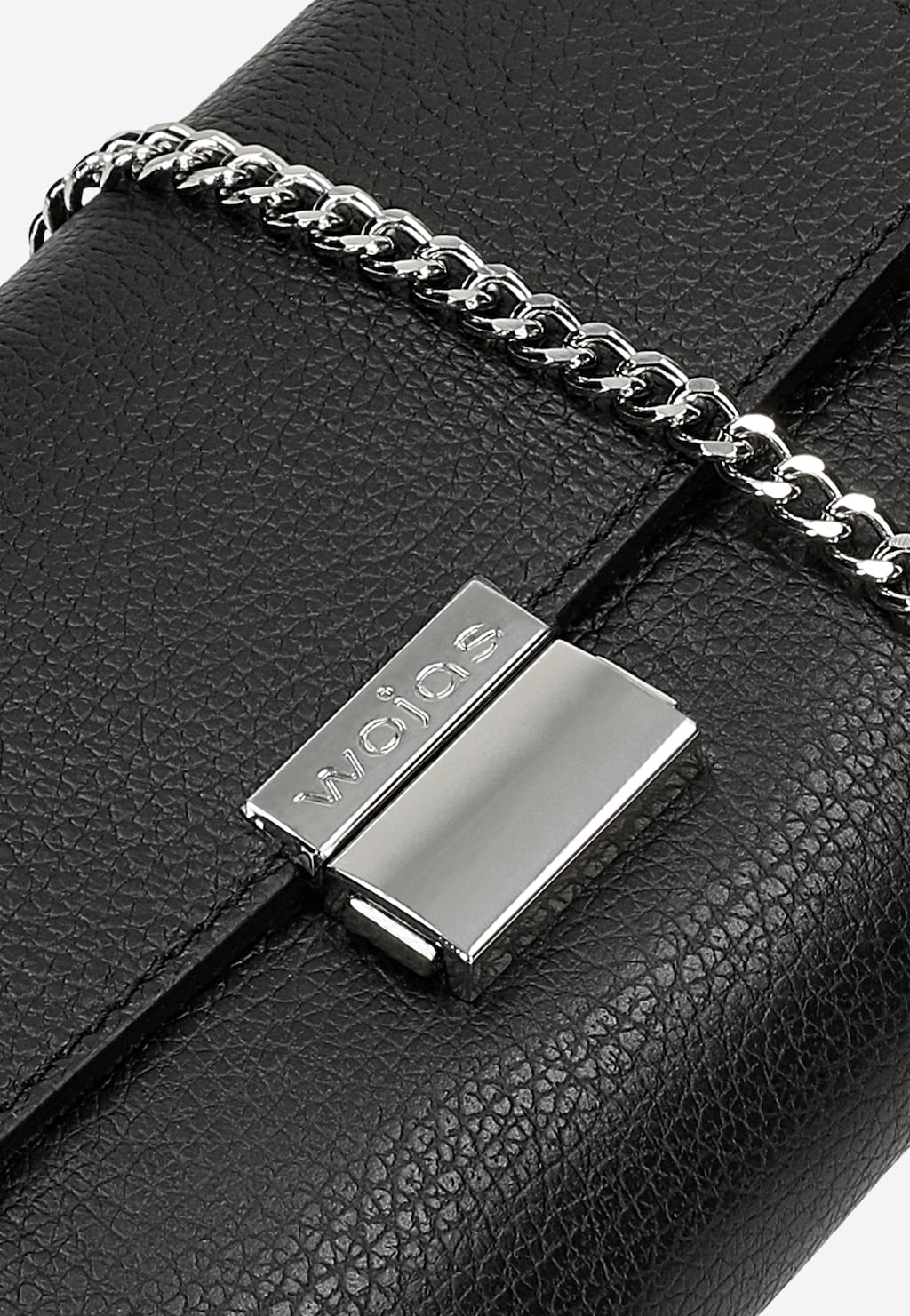 Czarna skórzana kopertówka damska na łańcuszku 80291-41 Widok 6