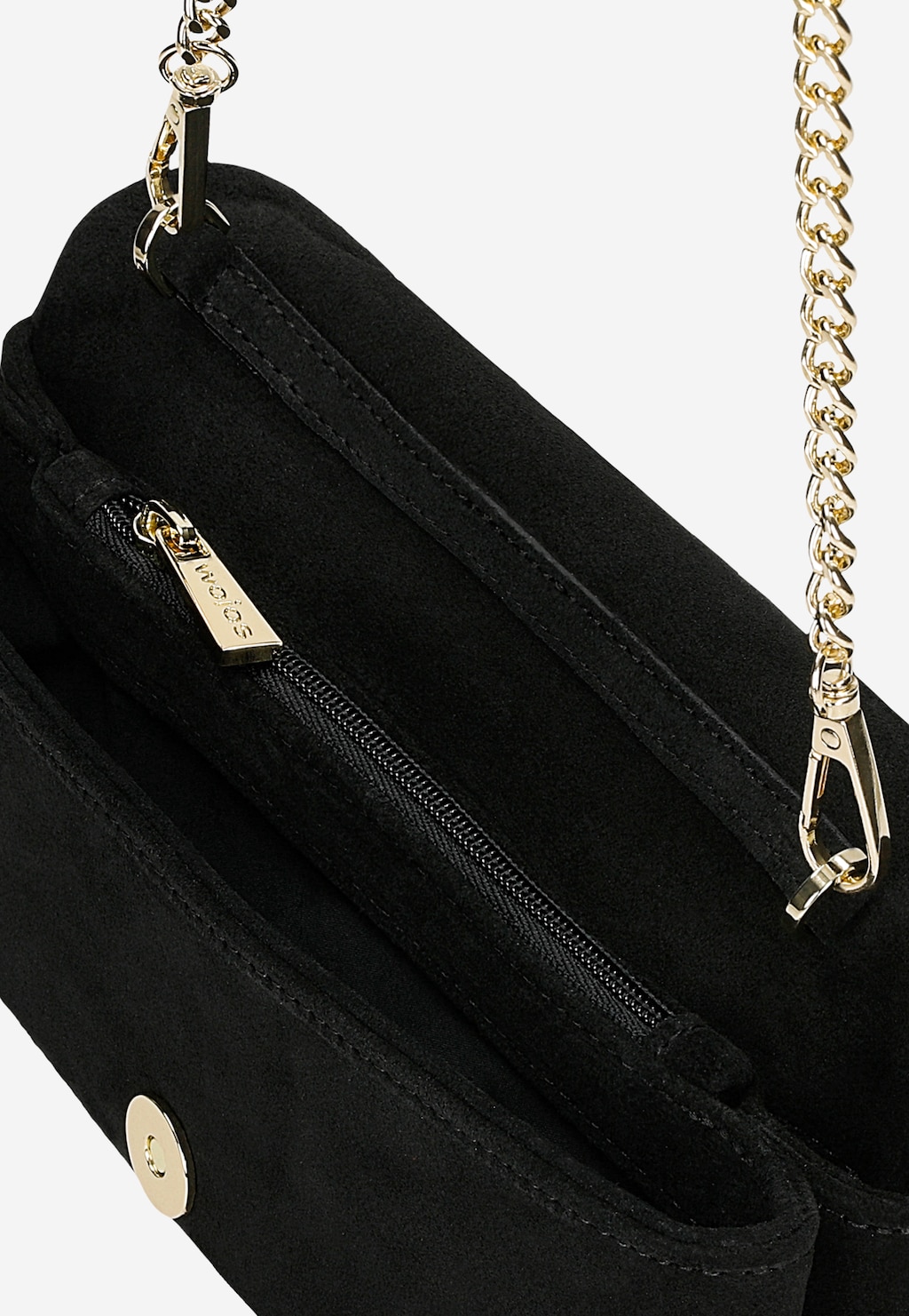 Čierna spoločenská dámska kabelka z velúrovej štiepenky 80466-61 Widok 5