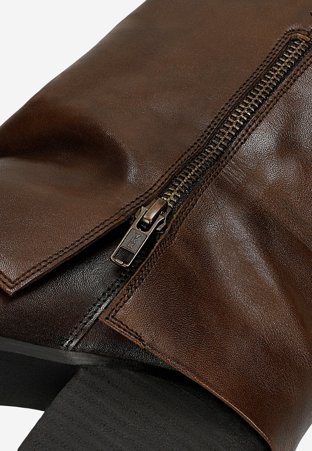 Hnědé kovbojky s holínkou zapínanou na zip 55352-52 Widok 6