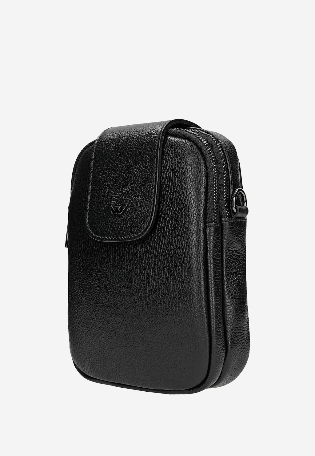 Mała czarna torebka na ramię ze skóry licowej 80433-51 Widok 3