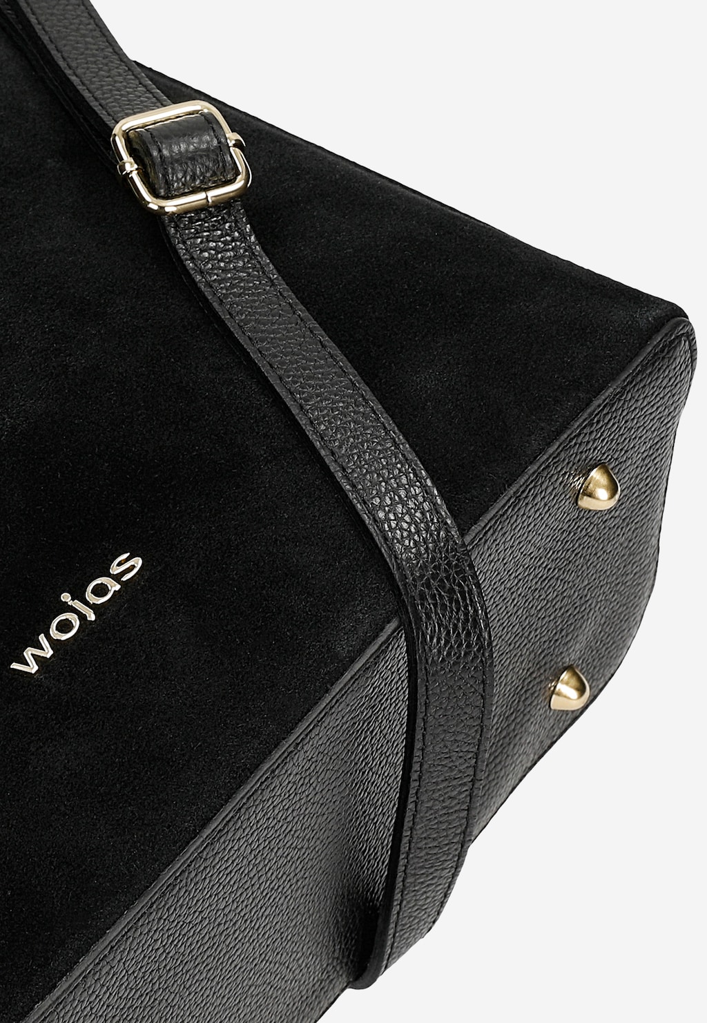 Duża czarna torebka damska ze skóry licowej i dwoiny welurowej 80427-71 Widok 8