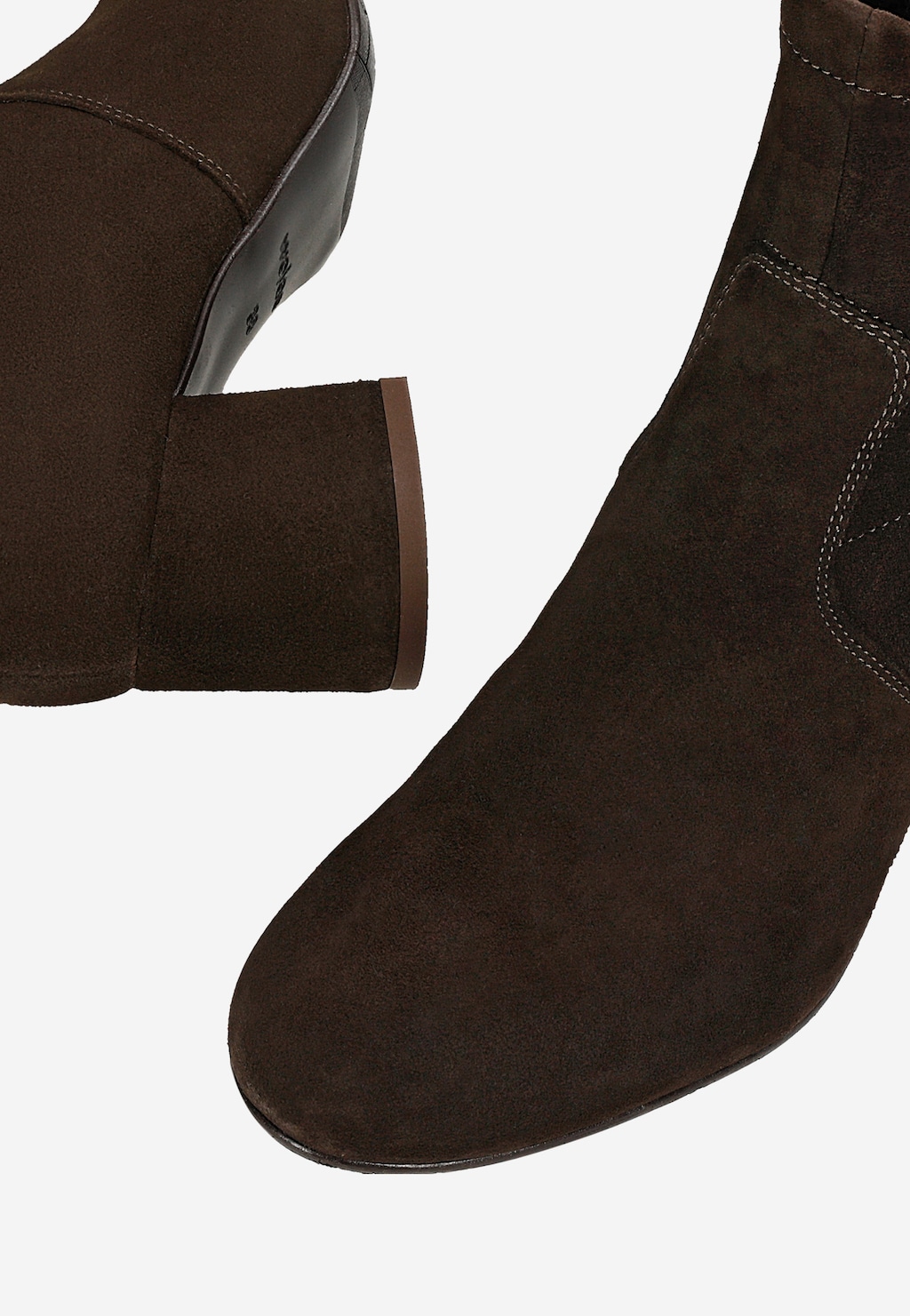 Hnedé ponožkové kotníky na opätku 55374-62 Widok 7