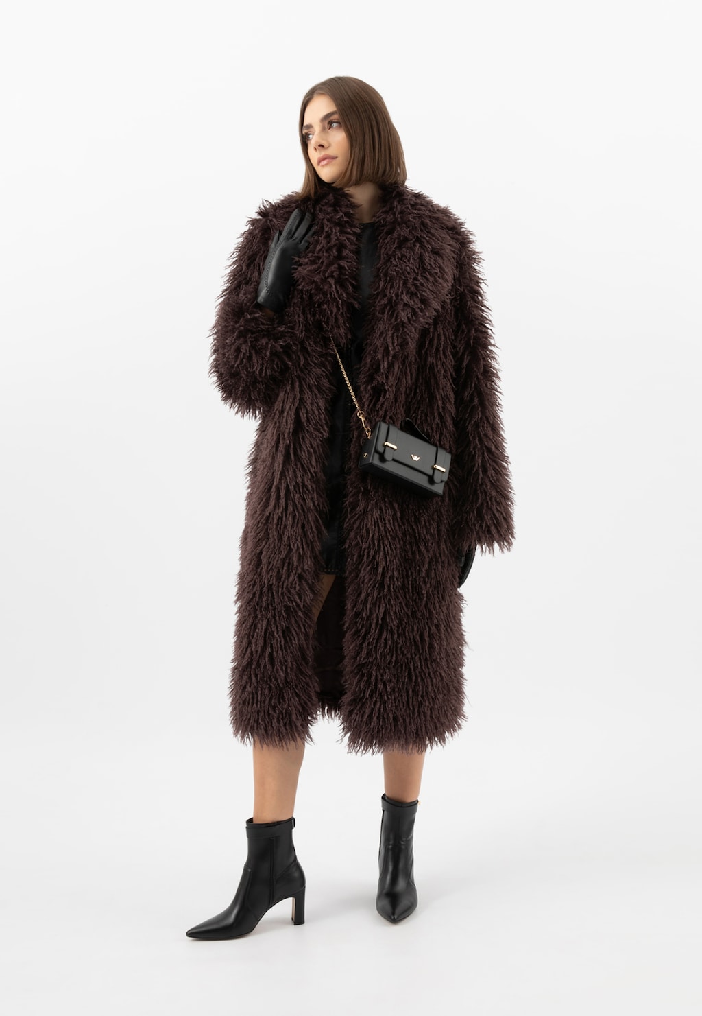 Mała czarna wizytowa torebka damska ze skóry 80329-51 Widok 9