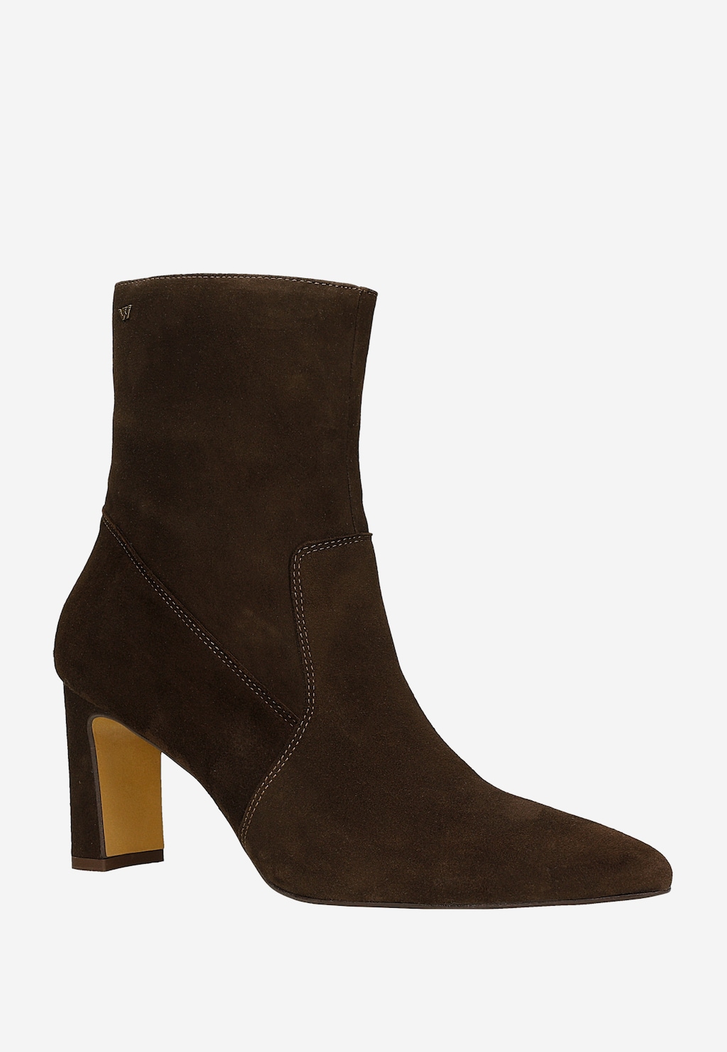 Hnedé elegantné kotníkové čižmy na podpätku 55316-62 Widok 3