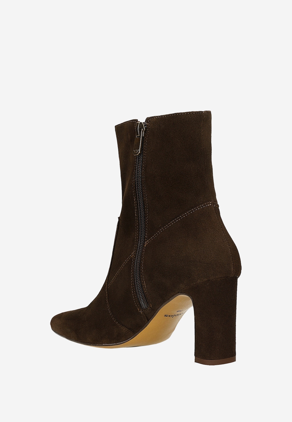Hnedé elegantné kotníkové čižmy na podpätku 55316-62 Widok 4