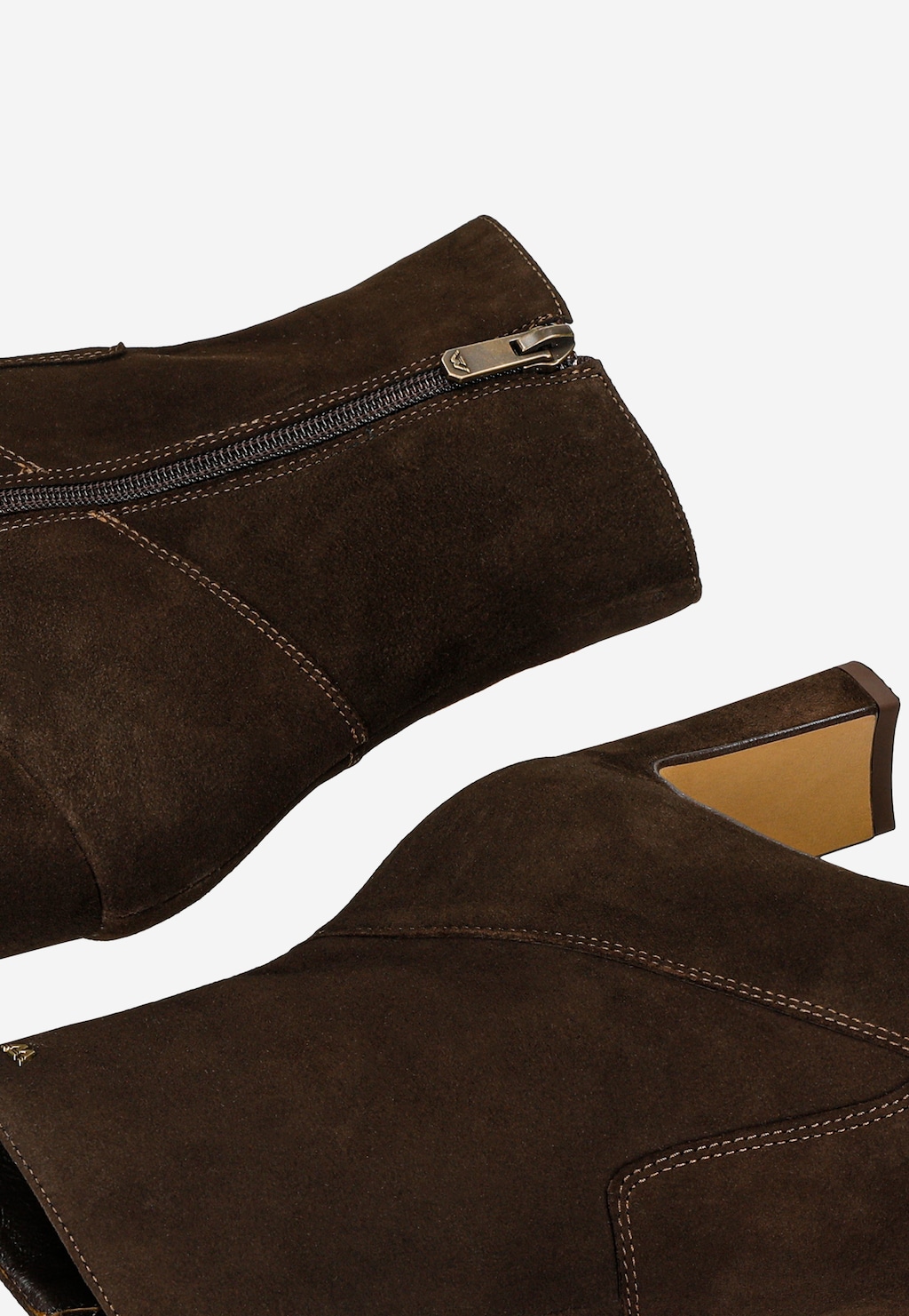 Hnedé elegantné kotníkové čižmy na podpätku 55316-62 Widok 7