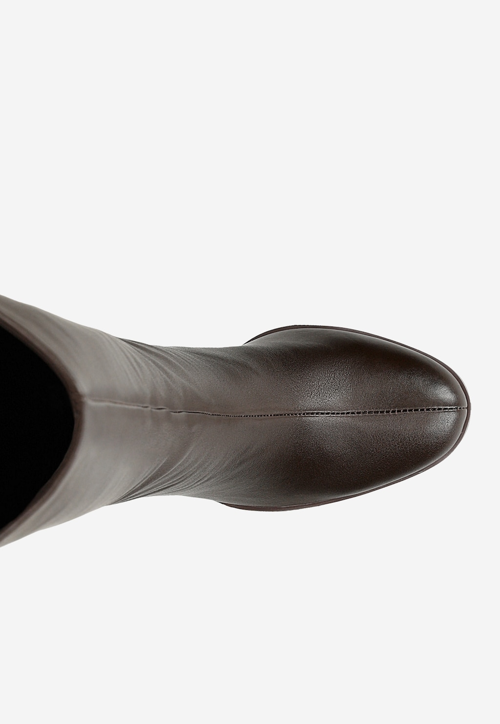 Čokoládové kožené dámské kozačky na sloupku 71136-52 Widok 5