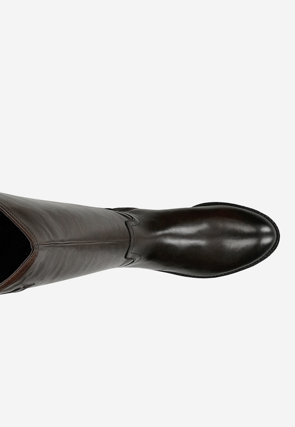 Hnědé dámské kozačky z lícové kůže a textilu 71145-81 Widok 4