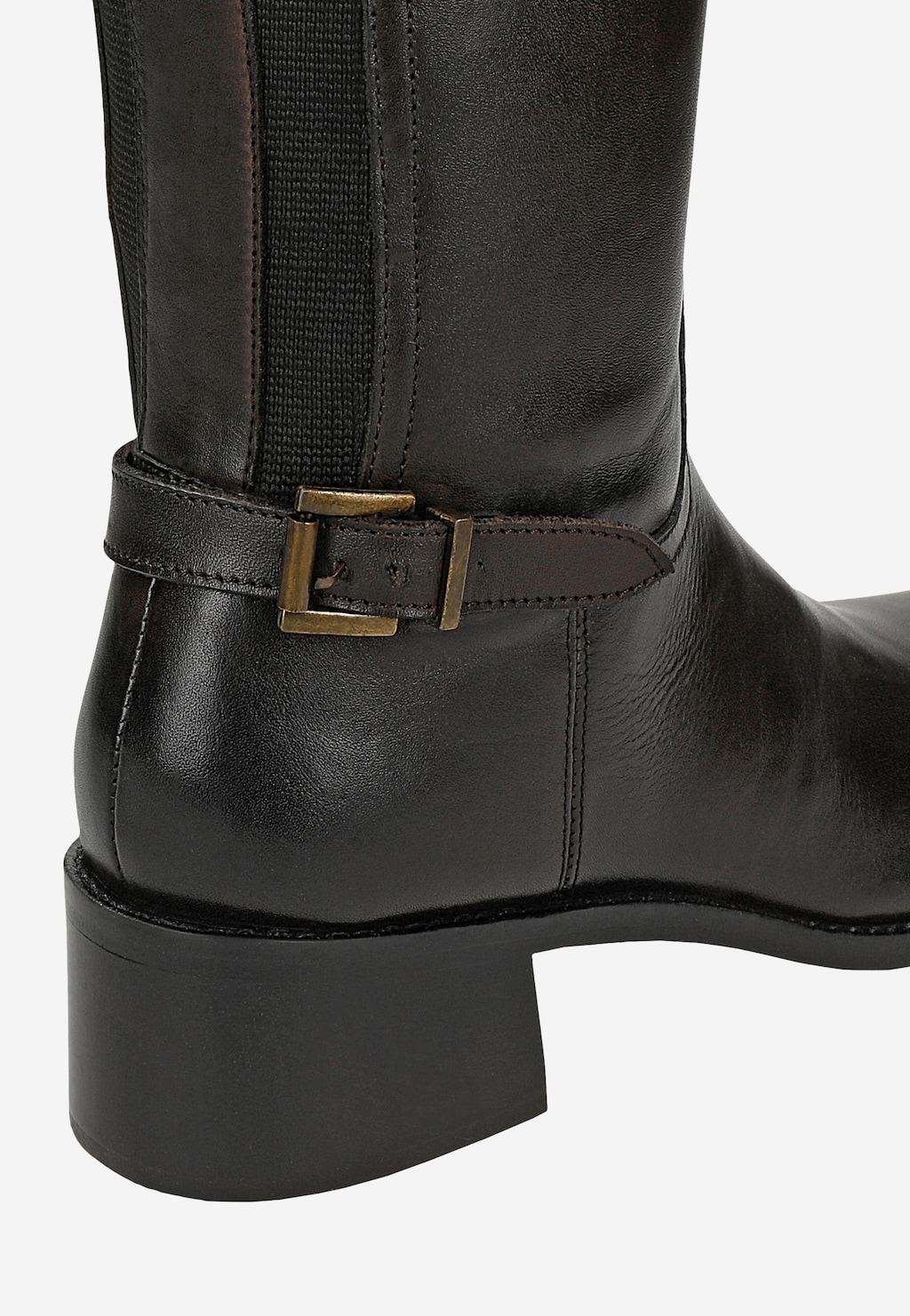 Hnědé dámské kozačky z lícové kůže a textilu 71145-81 Widok 6