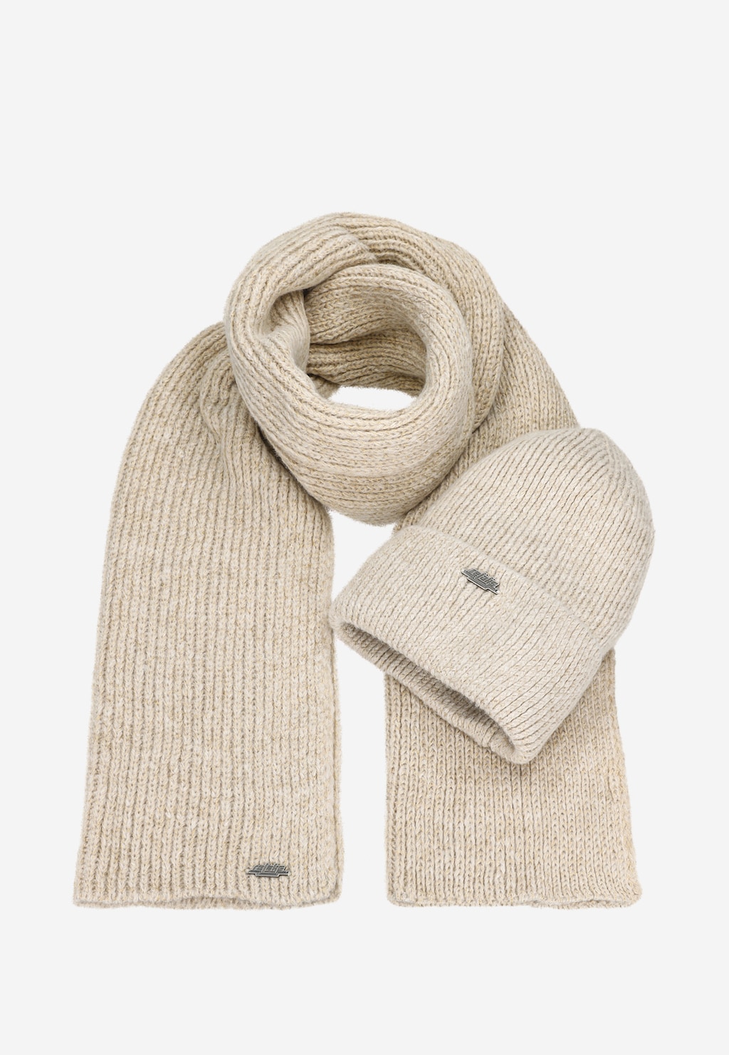 Béžový set RELAX čiapka a šál R96038-84 Widok 1