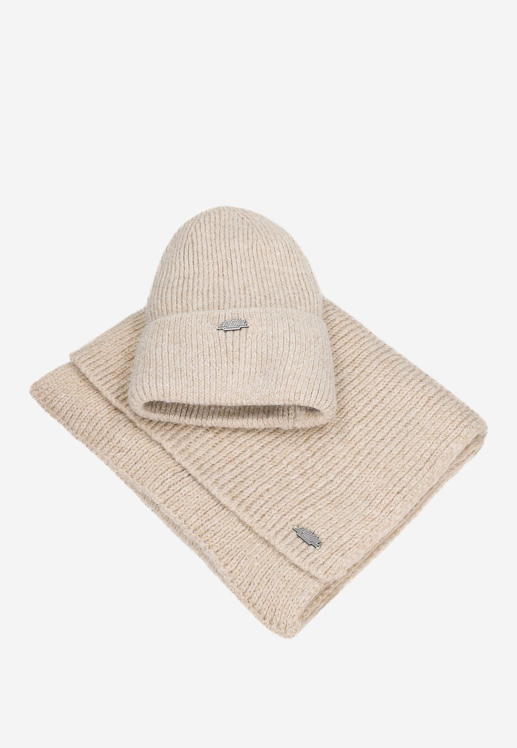 Béžový set RELAX čiapka a šál R96038-84 Widok 4