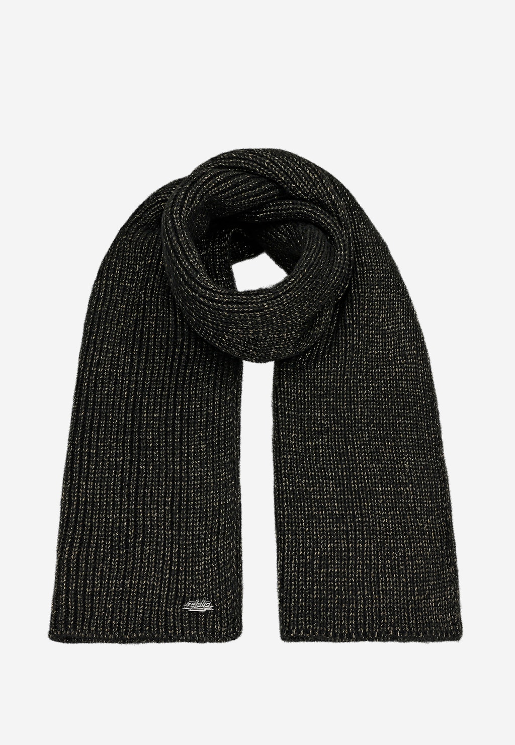 Czarny zimowe komplet RELAKS ze złotą nitką czapka i szalik R96038-81 Widok 2