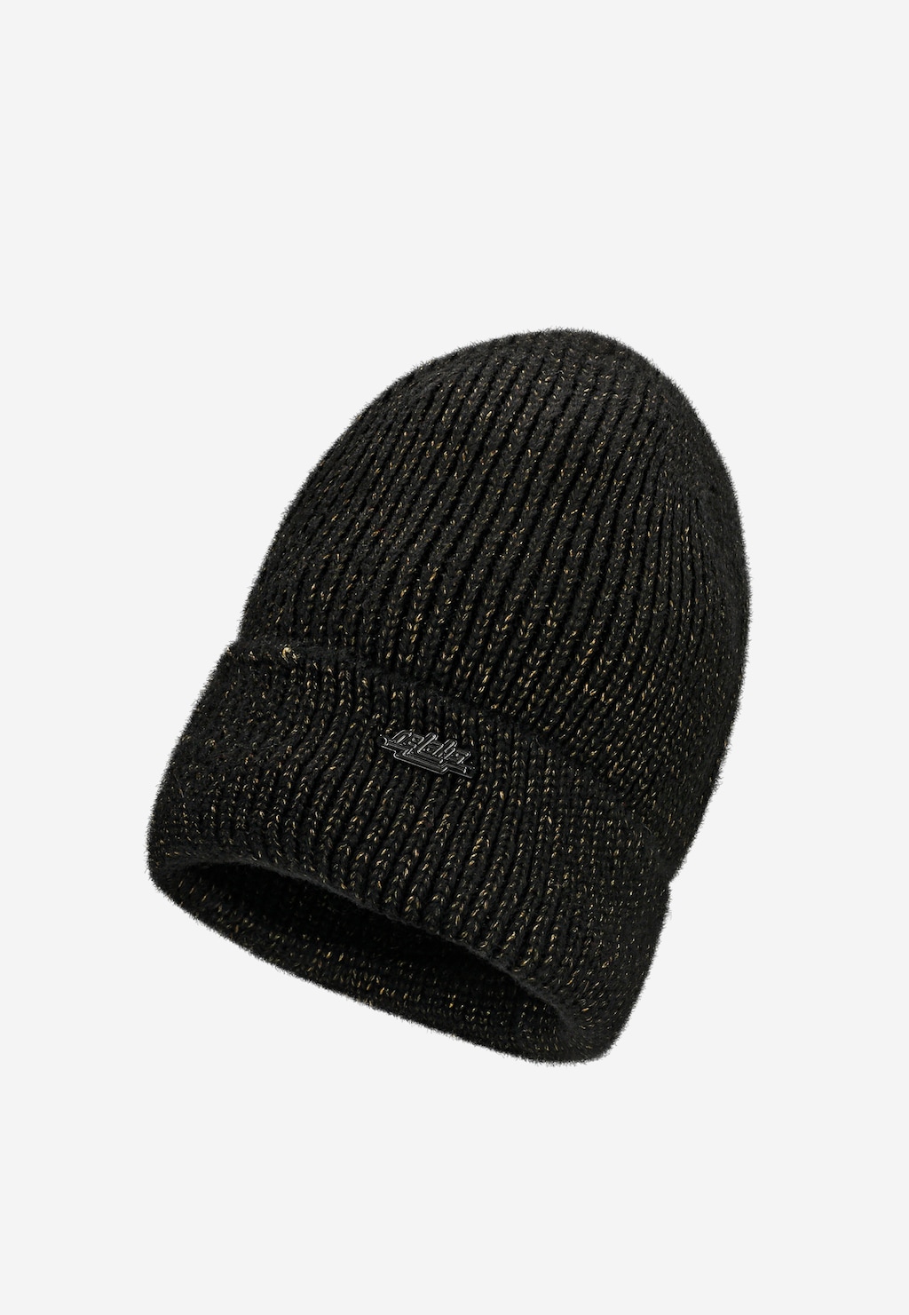 Czarny zimowe komplet RELAKS ze złotą nitką czapka i szalik R96038-81 Widok 3
