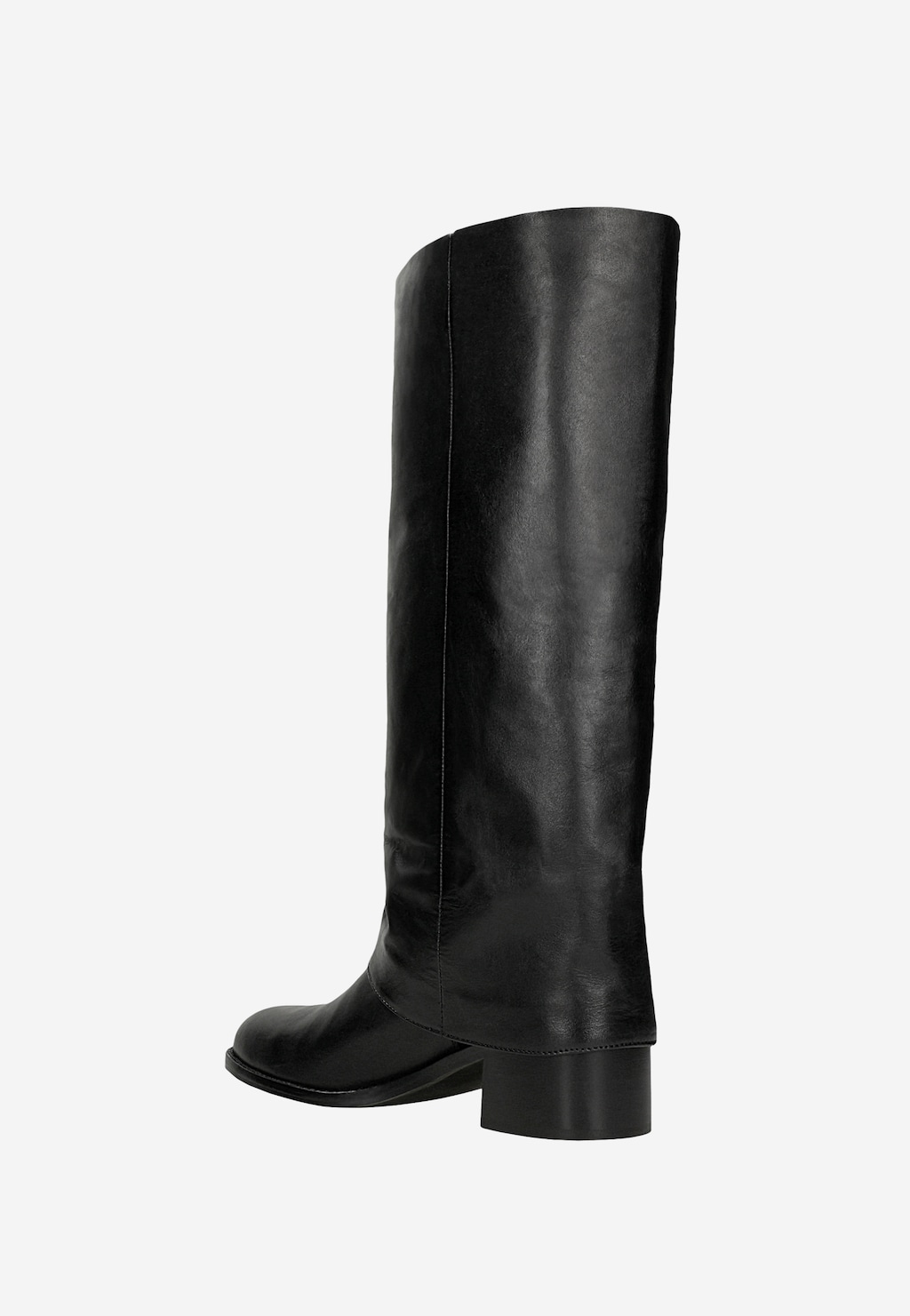 Damskie skórzane kozaki z wysoką cholewką i delikatnym marszczeniem 71142-51 Widok 3