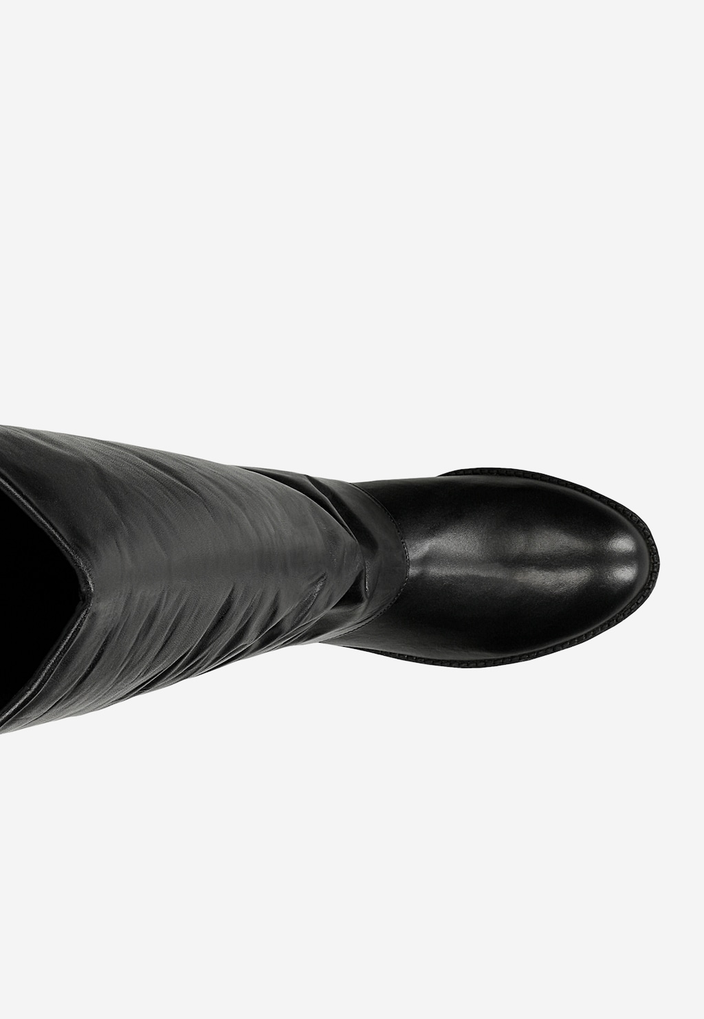 Damskie skórzane kozaki z wysoką cholewką i delikatnym marszczeniem 71142-51 Widok 4