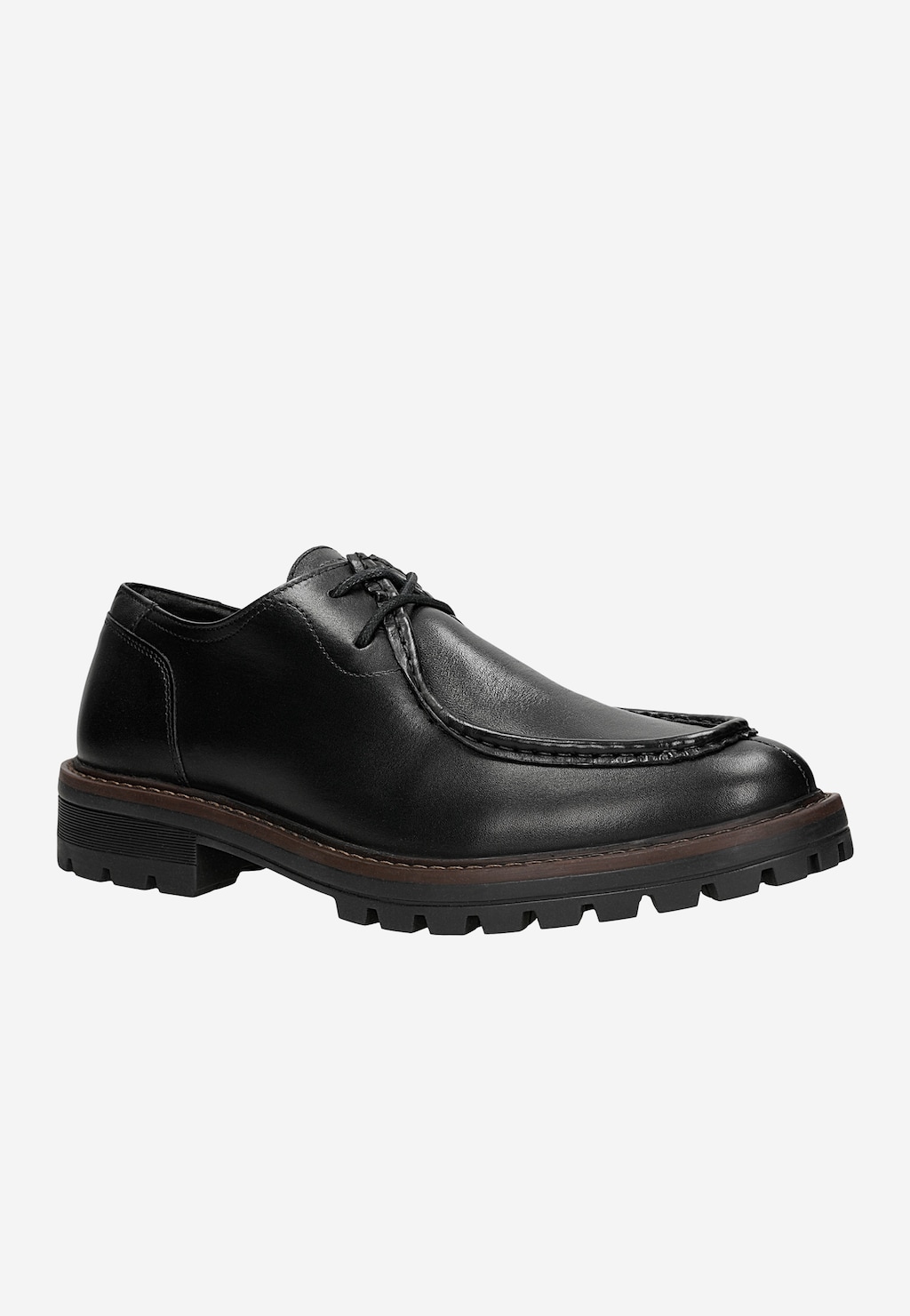 Klasyczne skórzane półbuty męskie z wyraźnym przeszyciem 10264-51 Widok 2