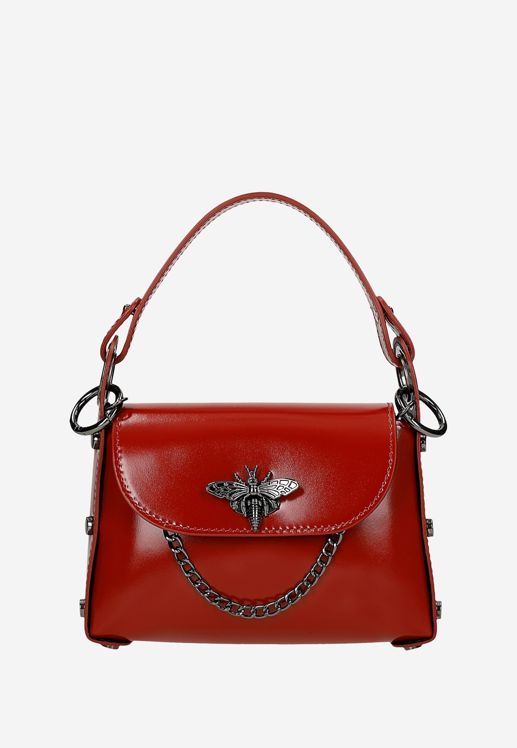 Czerwona wizytowa torebka z zapięciem w owada 80318-55 Widok 1