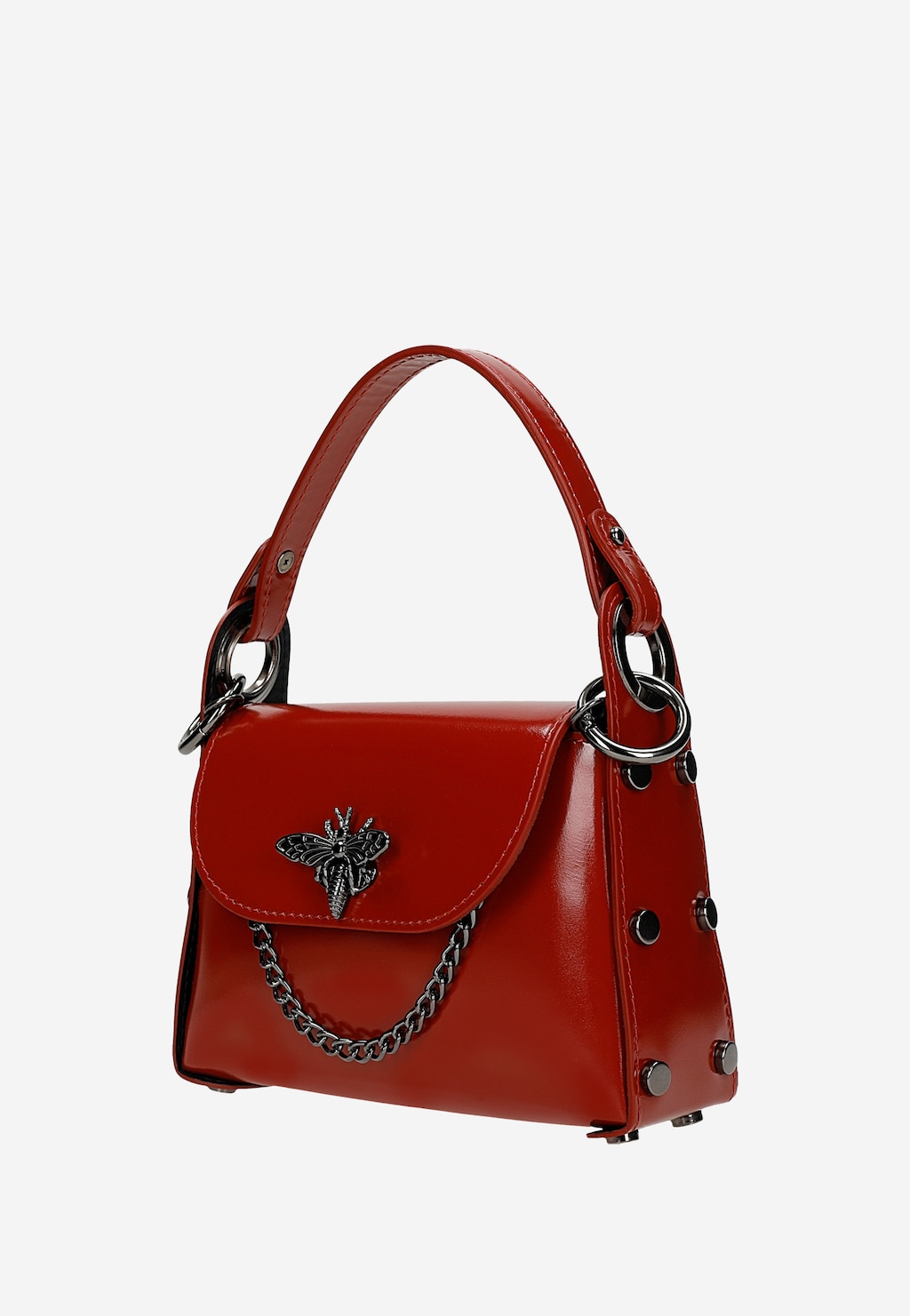 Czerwona wizytowa torebka z zapięciem w owada 80318-55 Widok 2