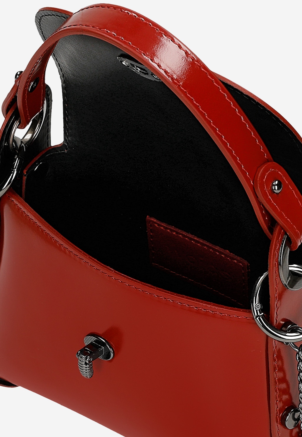 Czerwona wizytowa torebka z zapięciem w owada 80318-55 Widok 5