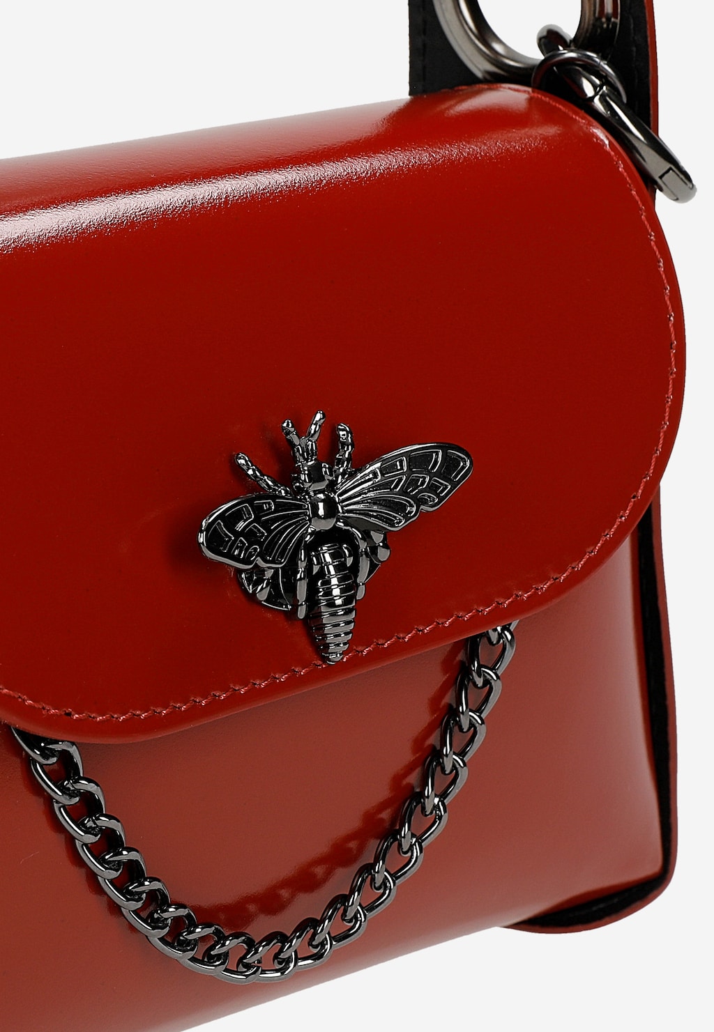 Czerwona wizytowa torebka z zapięciem w owada 80318-55 Widok 7